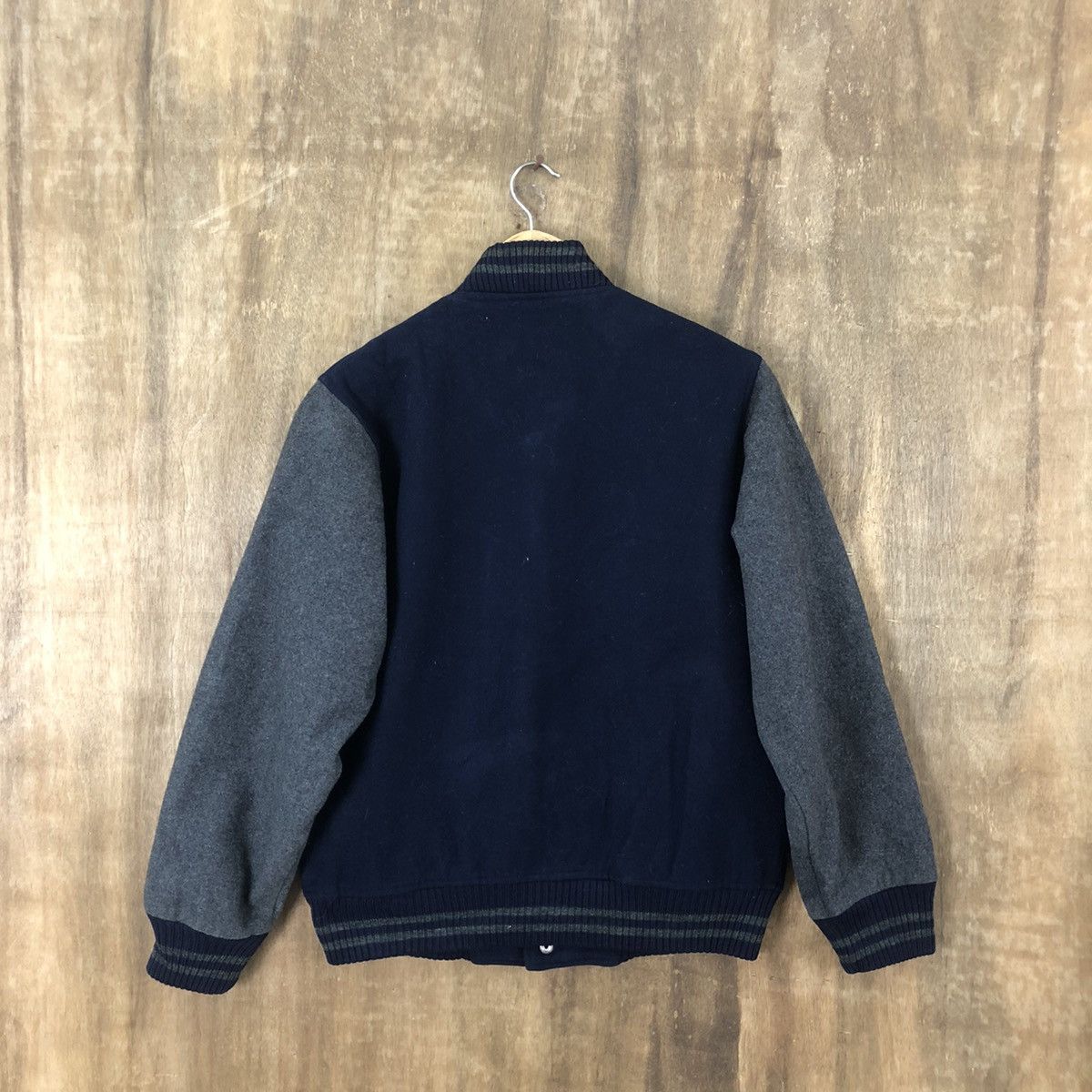 Japanese Brand A 27 Dark Blue Wool Varsity Jacket #1860 Size US M / EU 48-50 / 2 - 8 Thumbnail