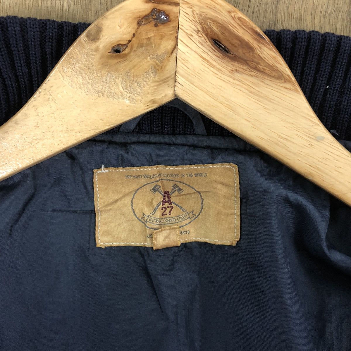 Japanese Brand A 27 Dark Blue Wool Varsity Jacket #1860 Size US M / EU 48-50 / 2 - 7 Thumbnail