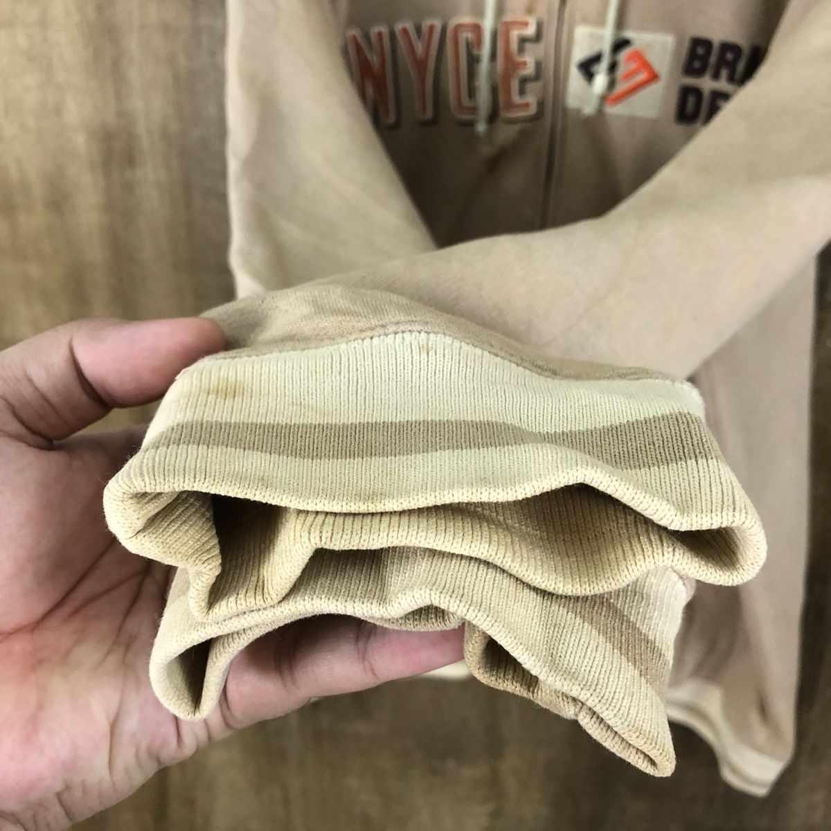 Japanese Brand × Vintage Enyce Brand Denim Faded Brown Sweatshirt Hoodies # Size US XL / EU 56 / 4 - 4 Thumbnail