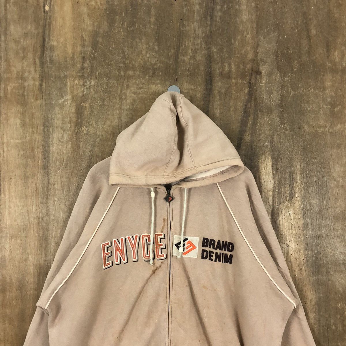 Japanese Brand × Vintage Enyce Brand Denim Faded Brown Sweatshirt Hoodies # Size US XL / EU 56 / 4 - 2 Thumbnail