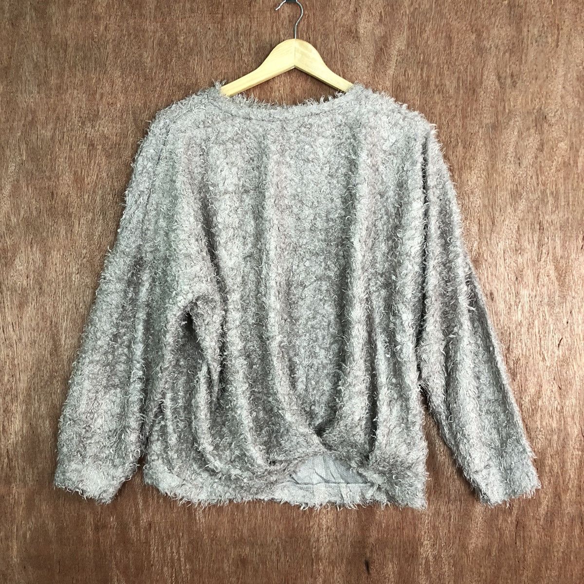 image of Homespun Knitwear Jc Grey Mohair Shag Shaggy Knitwear, Men's (Size Large)