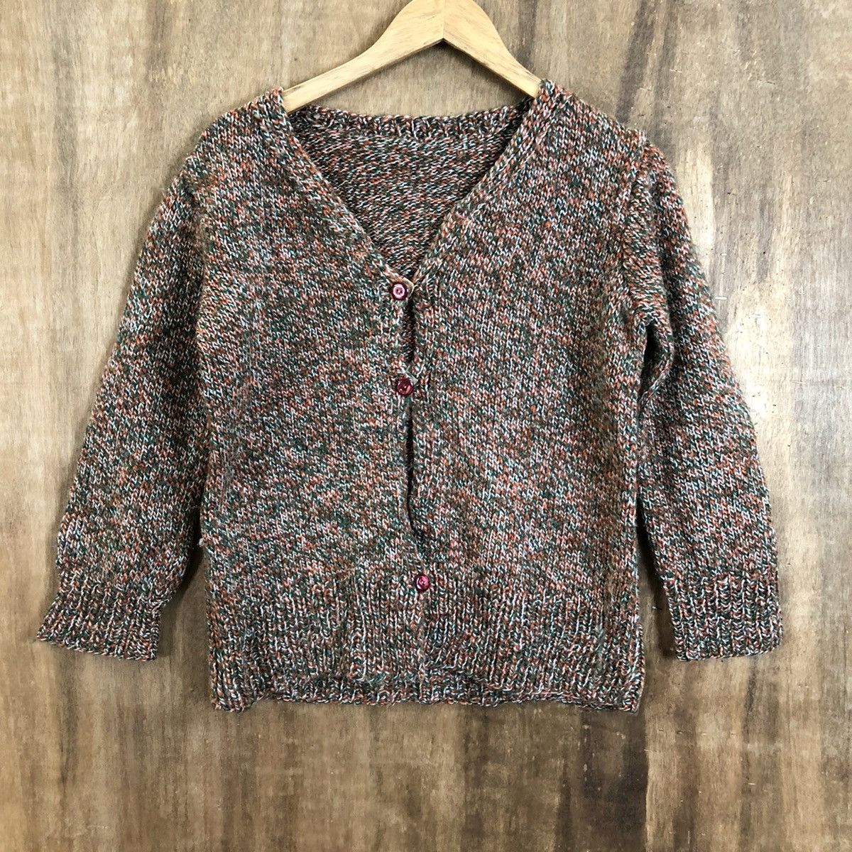 Aran Isles Knitwear × Japanese Brand Japanese Brand Brown Cardigan Knitwear #105 Size US M / EU 48-50 / 2 - 3 Thumbnail