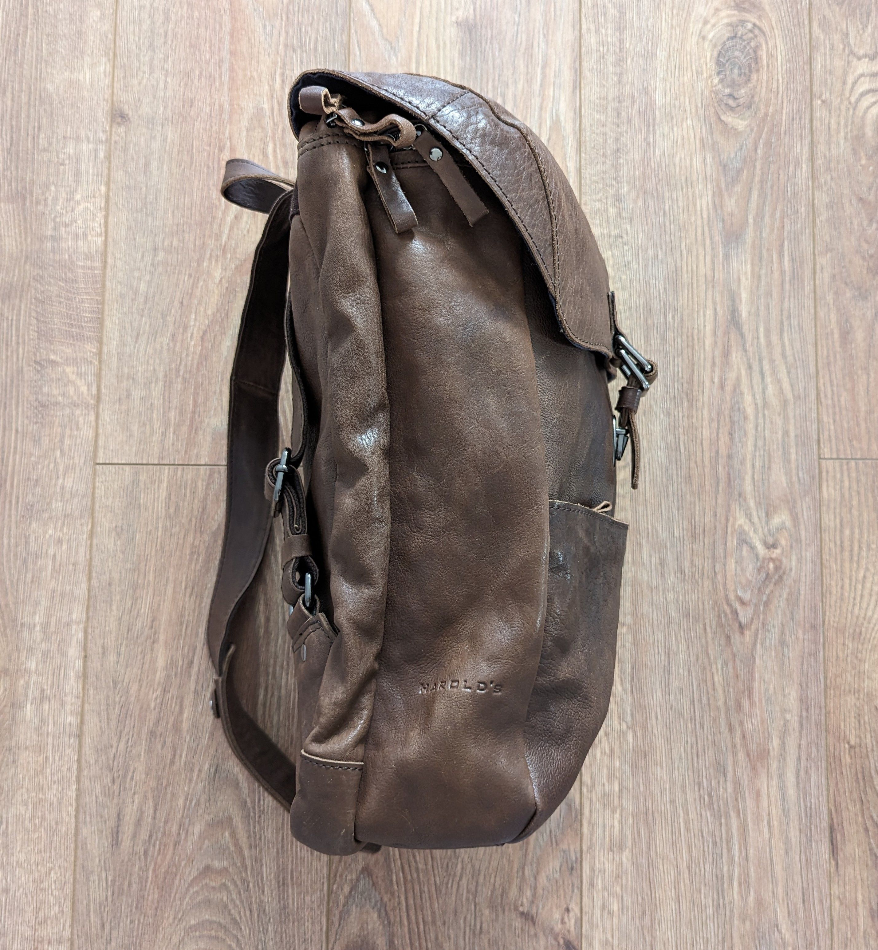 Leather × Other Harold's Men's Leather Rucksack Shoulder Bag Backpack Luxury Size ONE SIZE - 10 Thumbnail