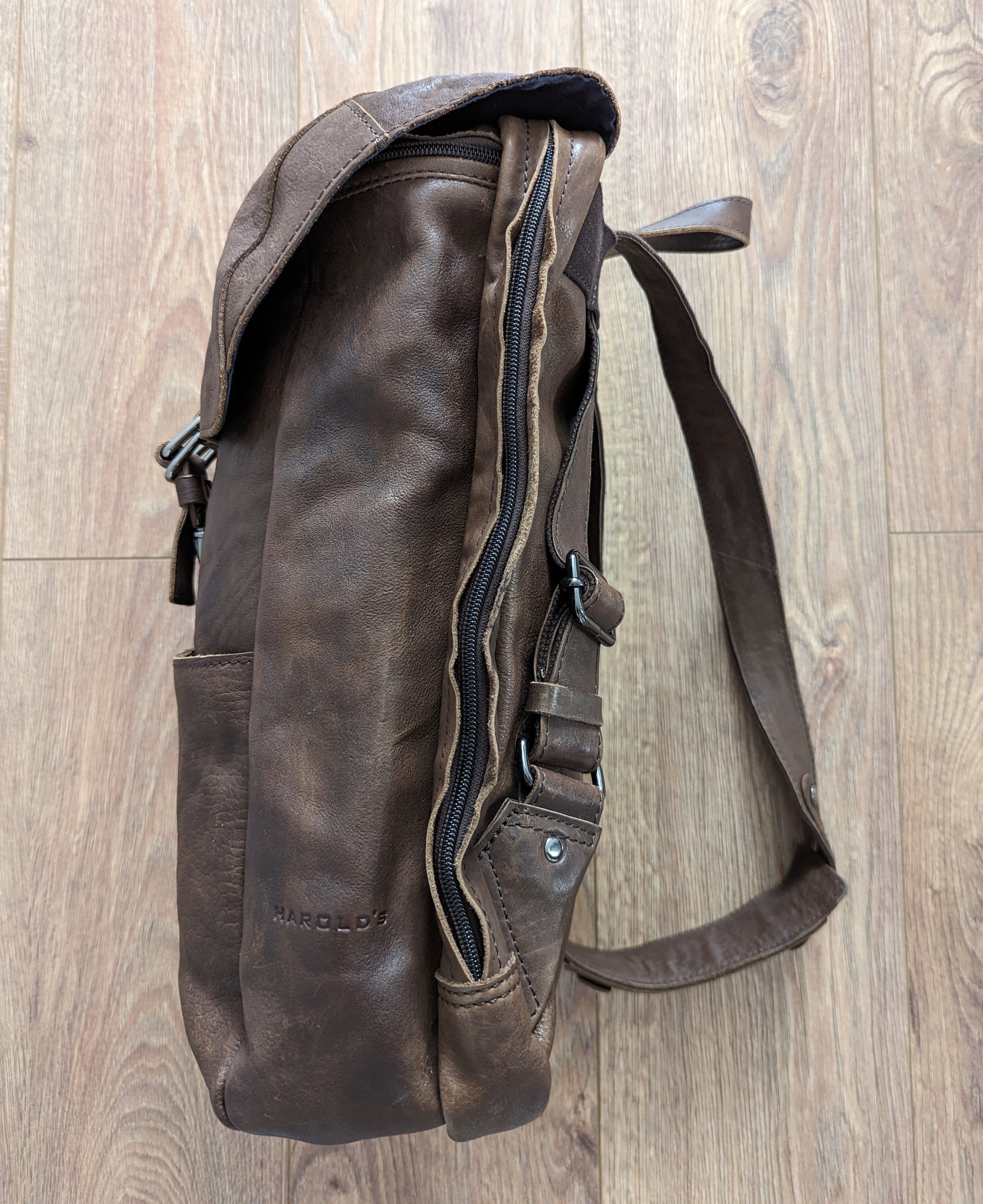 Leather × Other Harold's Men's Leather Rucksack Shoulder Bag Backpack Luxury Size ONE SIZE - 9 Thumbnail