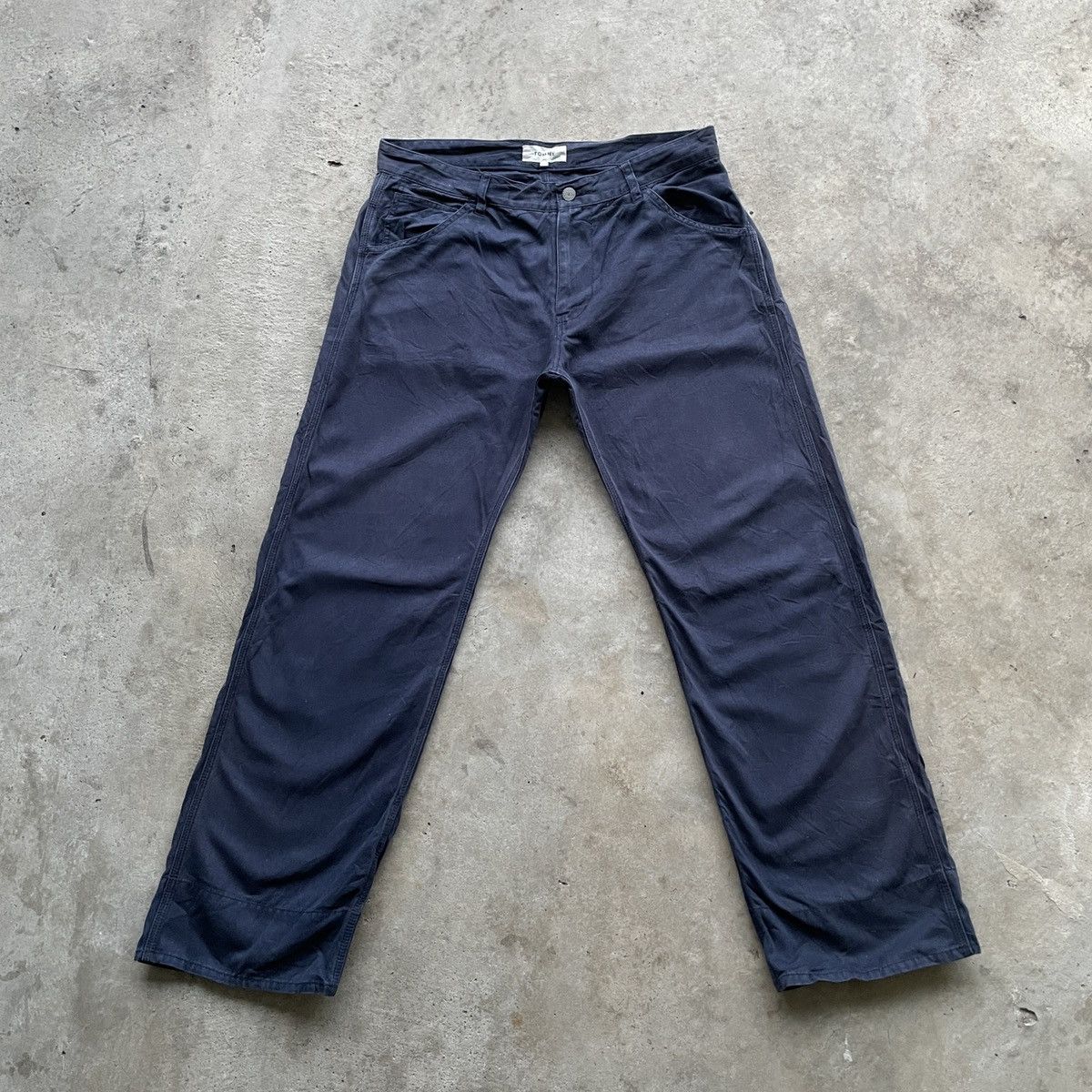 Japanese Brand Vintage Tommy Spell Logo Faded Trousers Casual Pants W35x30 Size US 35 - 2 Thumbnail