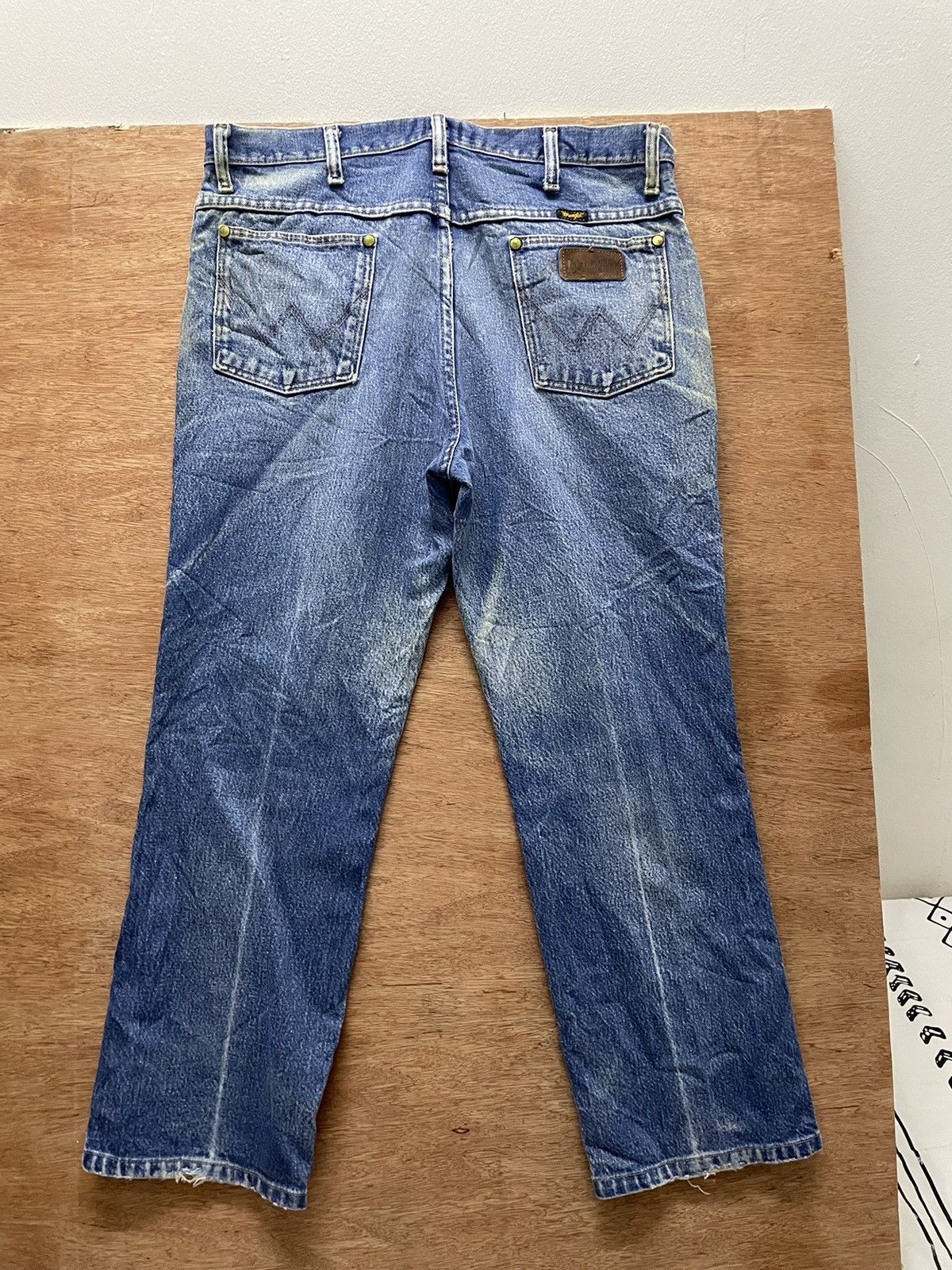 Vintage WRANGLER VINTAGE WELL WORN DENIM Size US 36 / EU 52 - 7 Thumbnail