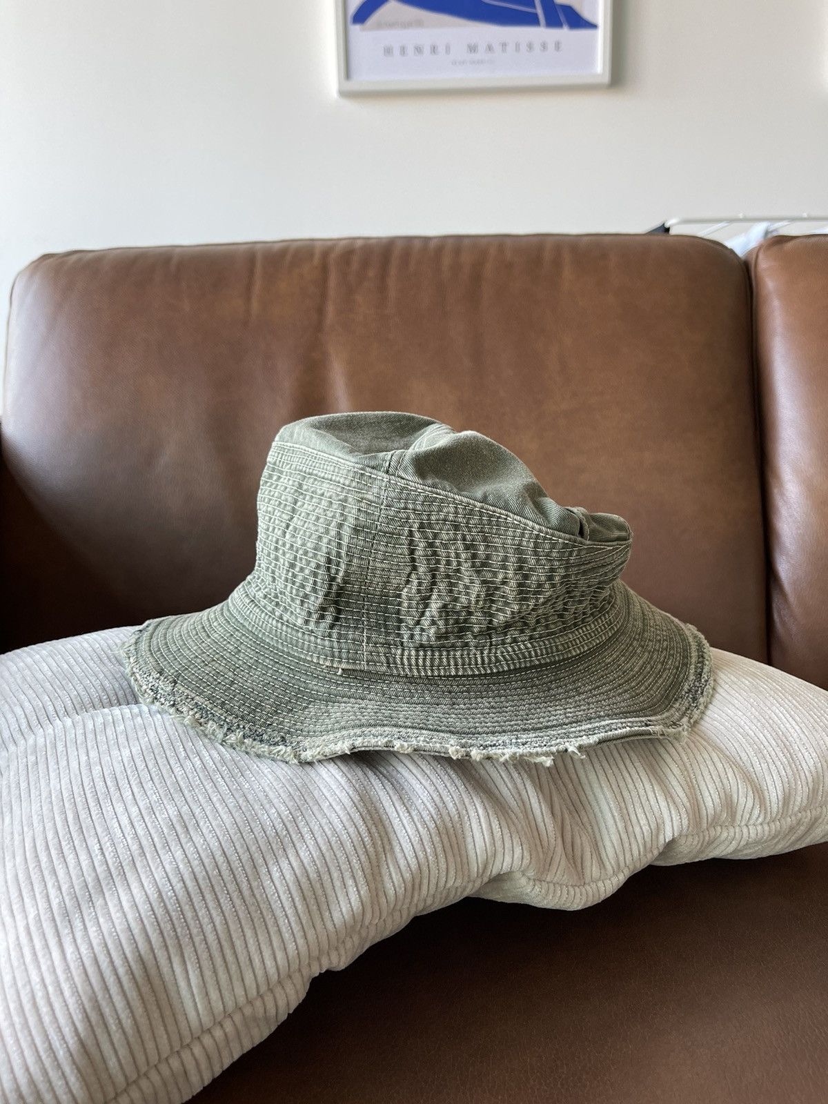 Pre-owned Kapital Old Man And Sea Bucket Hat In Green