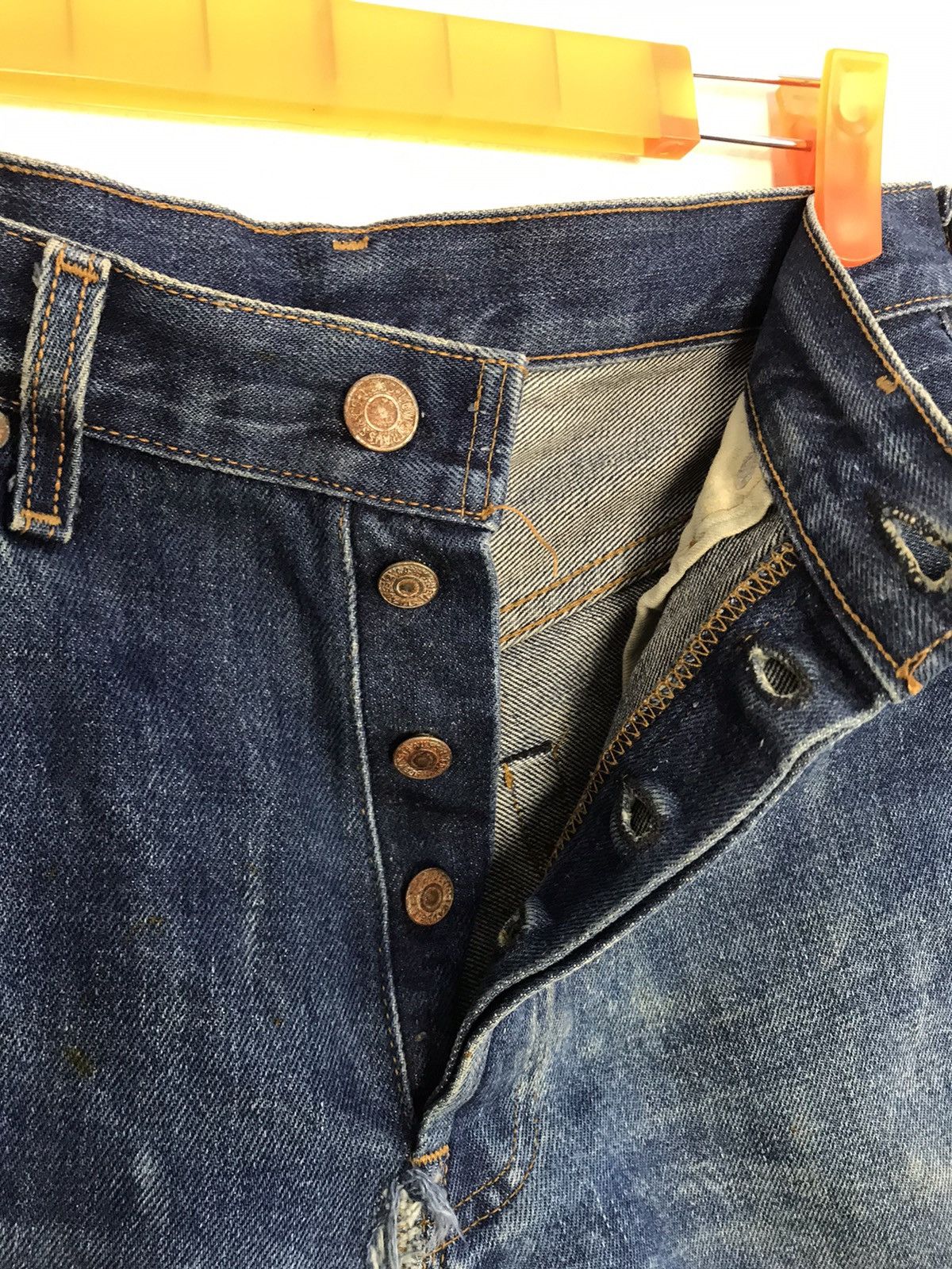 Levi's 90s Levis Lot 501 Big E Selvedge Buttonfly Design Denim Size US 29 - 4 Thumbnail