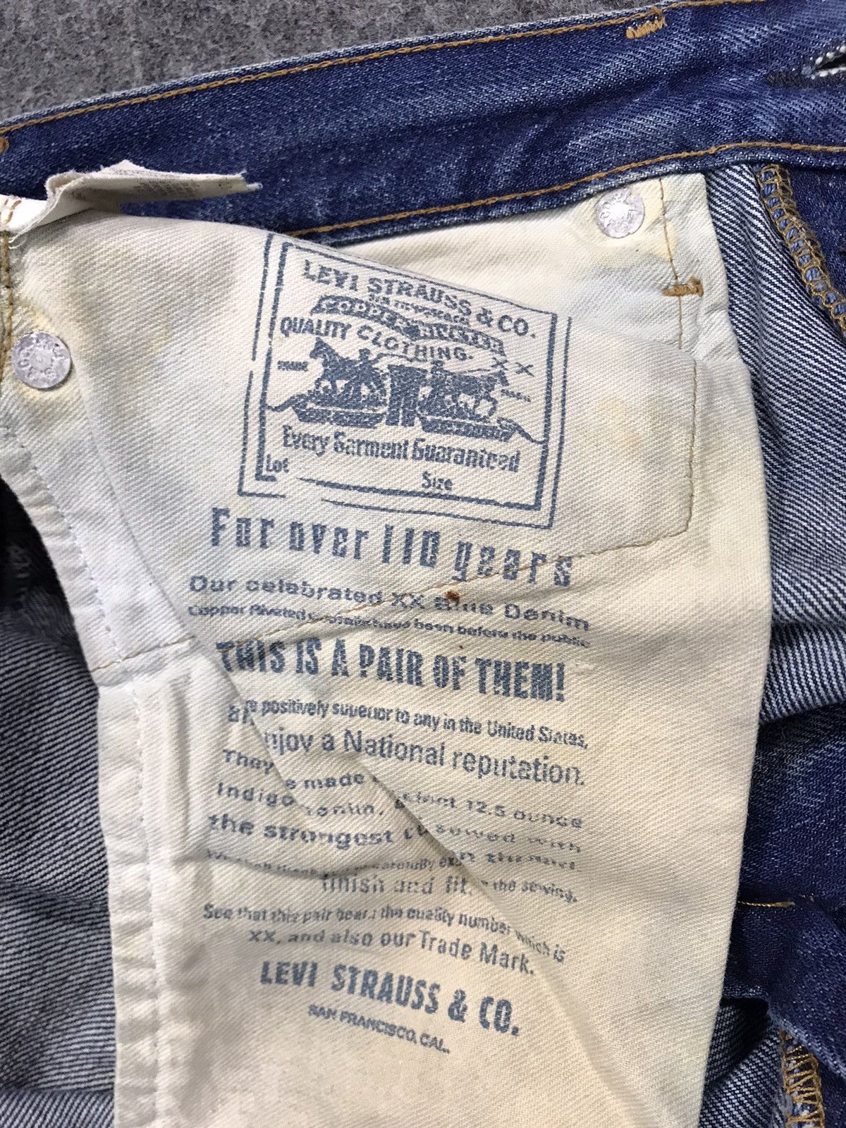 Levi's 90s Levis Lot 501 Big E Selvedge Buttonfly Design Denim Size US 29 - 11 Thumbnail