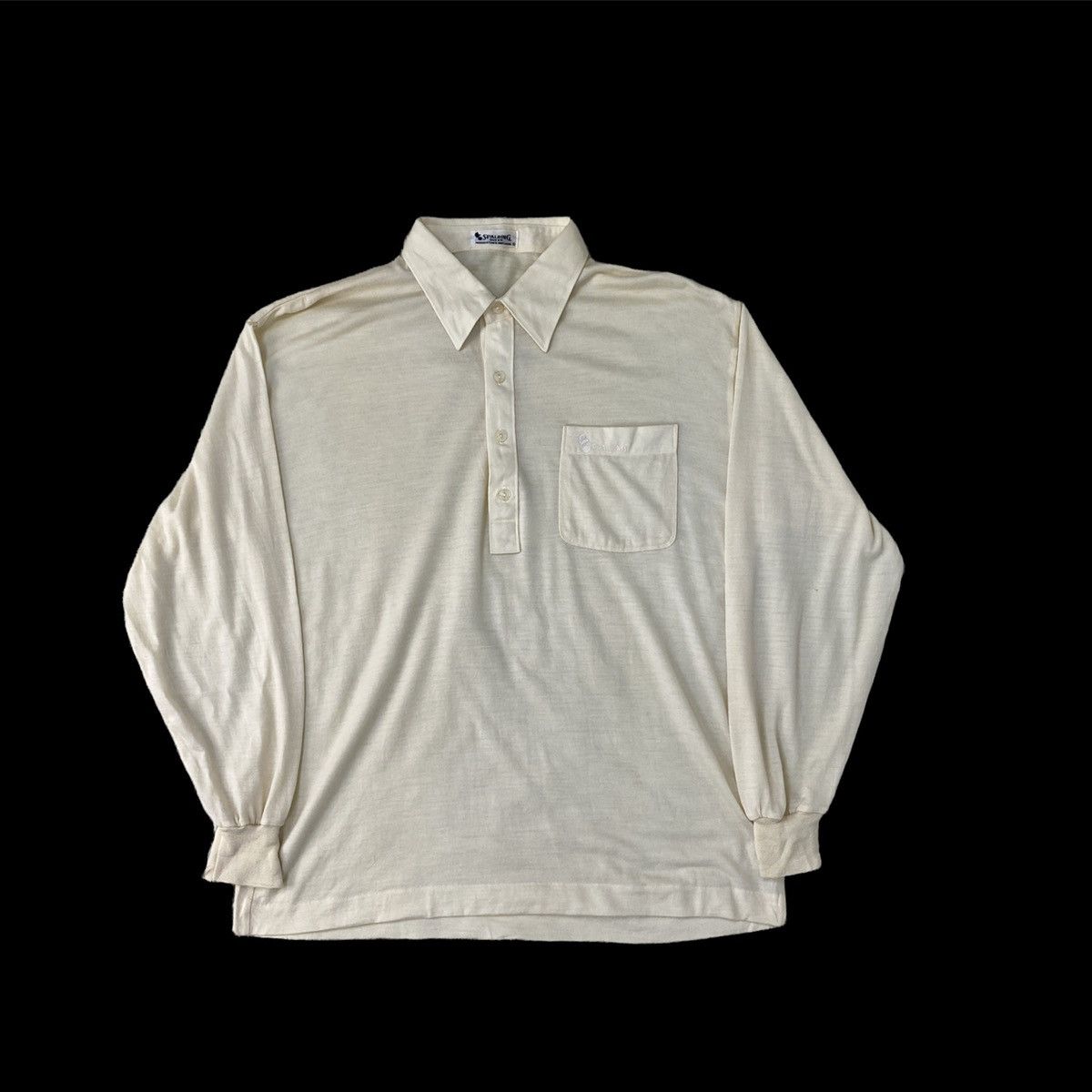 image of Spalding Long Sleeve Collar Tee Made In Japan, Men's (Size Large)