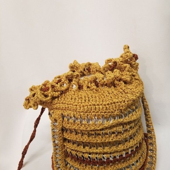 Vtg Handmade Crocheted Knit Aluminum Soda Pop Can Tab Bag