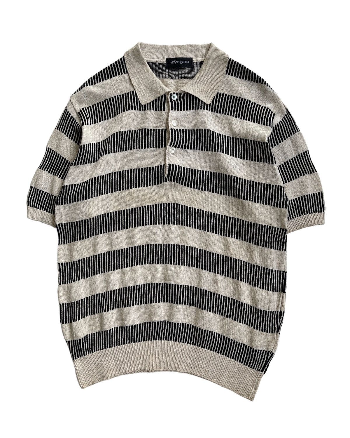 Yves Saint Laurent Vintage YSL Short Sleeve Jumper Knitwear Size US L / EU 52-54 / 3 - 1 Thumbnail