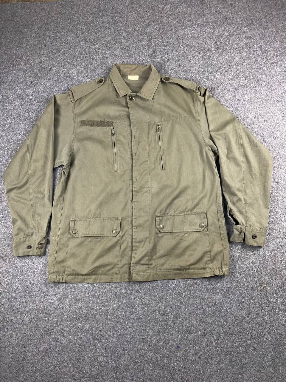 image of Vintage Military Jacket Herringbone Design Opti Zipper in Army Green, Men's (Size XL)