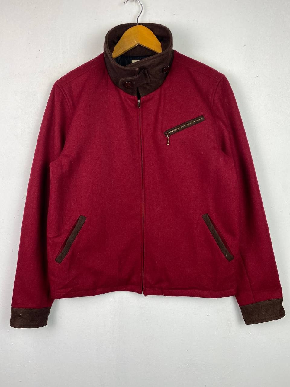 Japanese Brand vintage tribeca workers wool jacket cat eye button Size US L / EU 52-54 / 3 - 1 Thumbnail