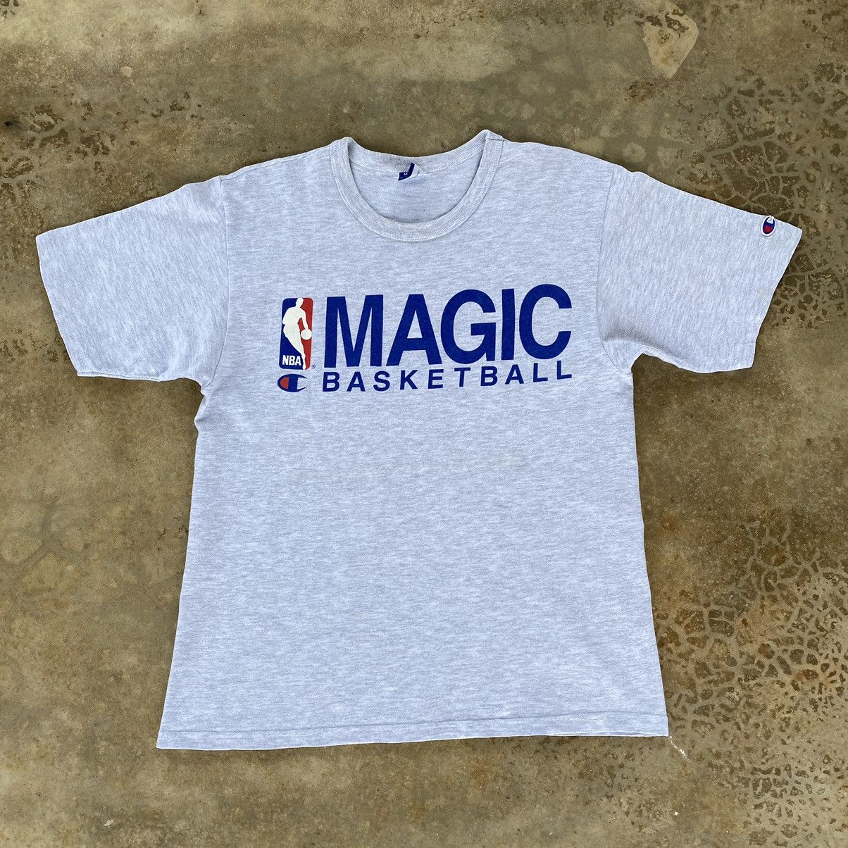 image of Vintage 90's Champion Nba Magic Basketball Tshirt, Men's (Size Medium)