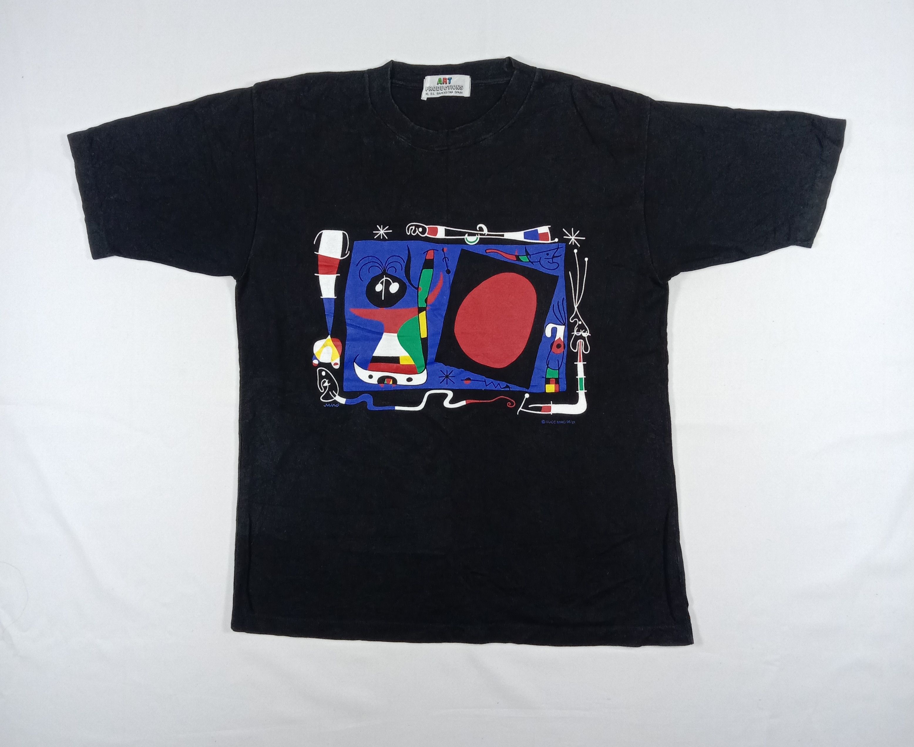 image of Vintage Joan Miro Art Succ Miro 96/97 Tshirt in Black, Men's (Size Large)