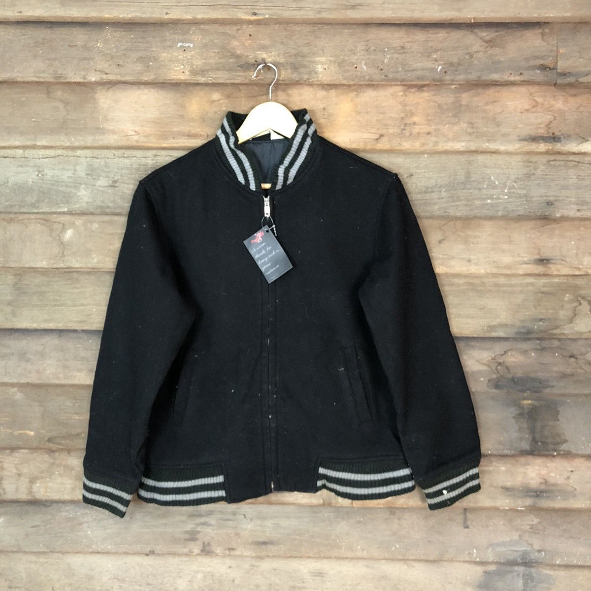 White Line vintage plain Varsity Jacket #4723