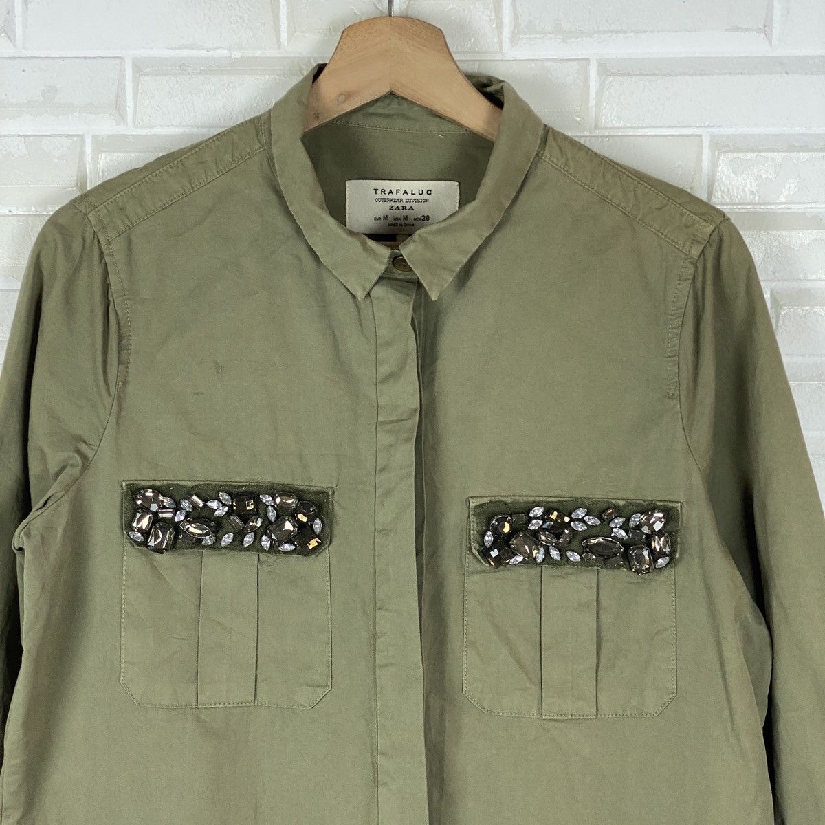 Designer Zara Trafaluc Sewed Beads Division Jacket Size M / US 6-8 / IT 42-44 - 3 Thumbnail