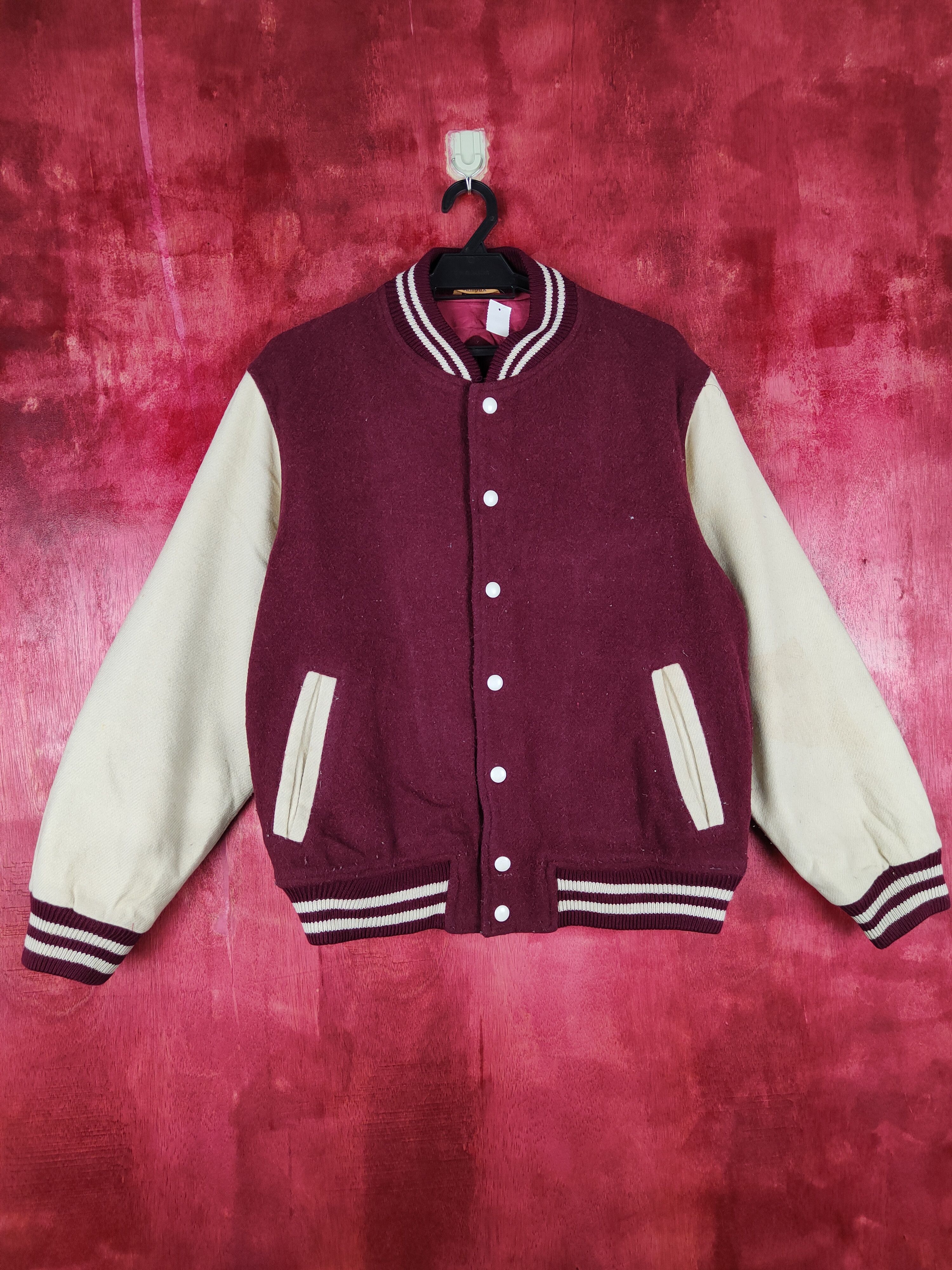 Japanese Brand Campux Maroon plain Sweater varsity #4297 Size US S / EU 44-46 / 1 - 1 Thumbnail