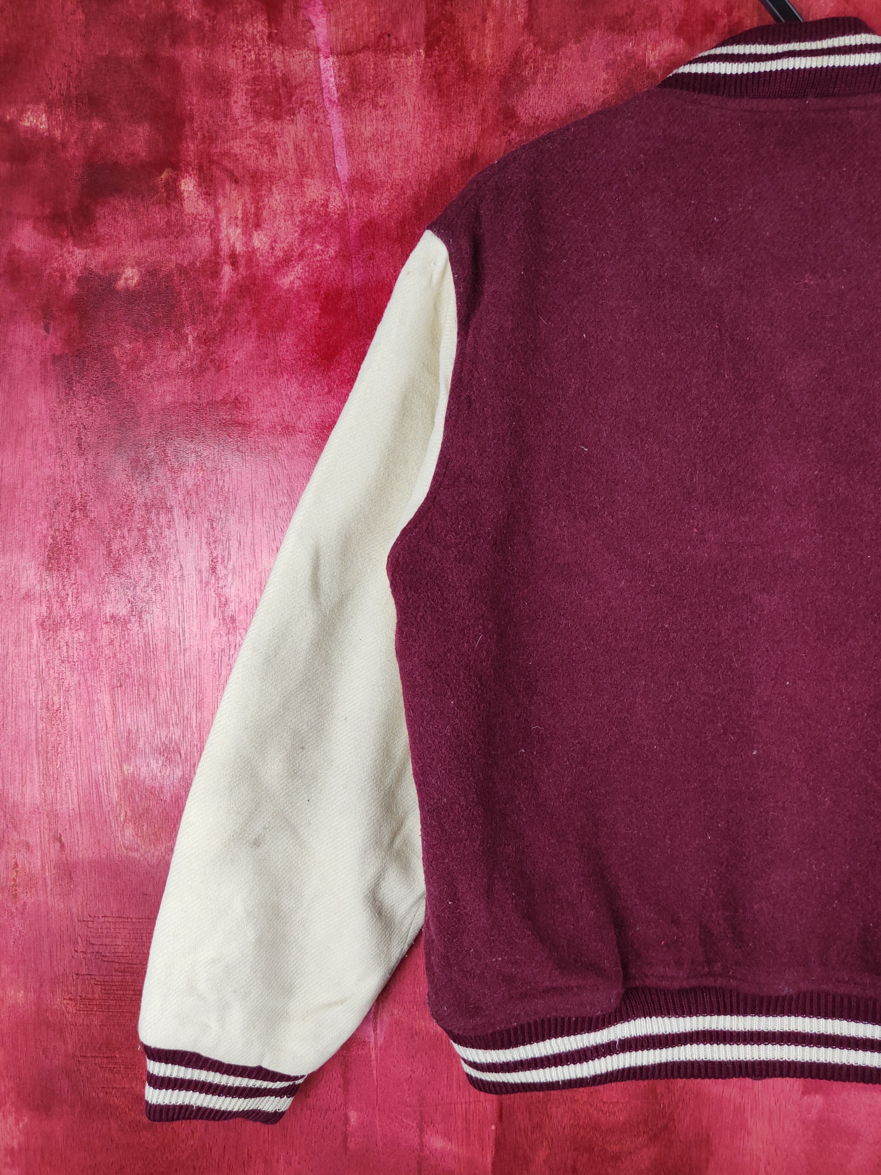Japanese Brand Campux Maroon plain Sweater varsity #4297 Size US S / EU 44-46 / 1 - 8 Thumbnail