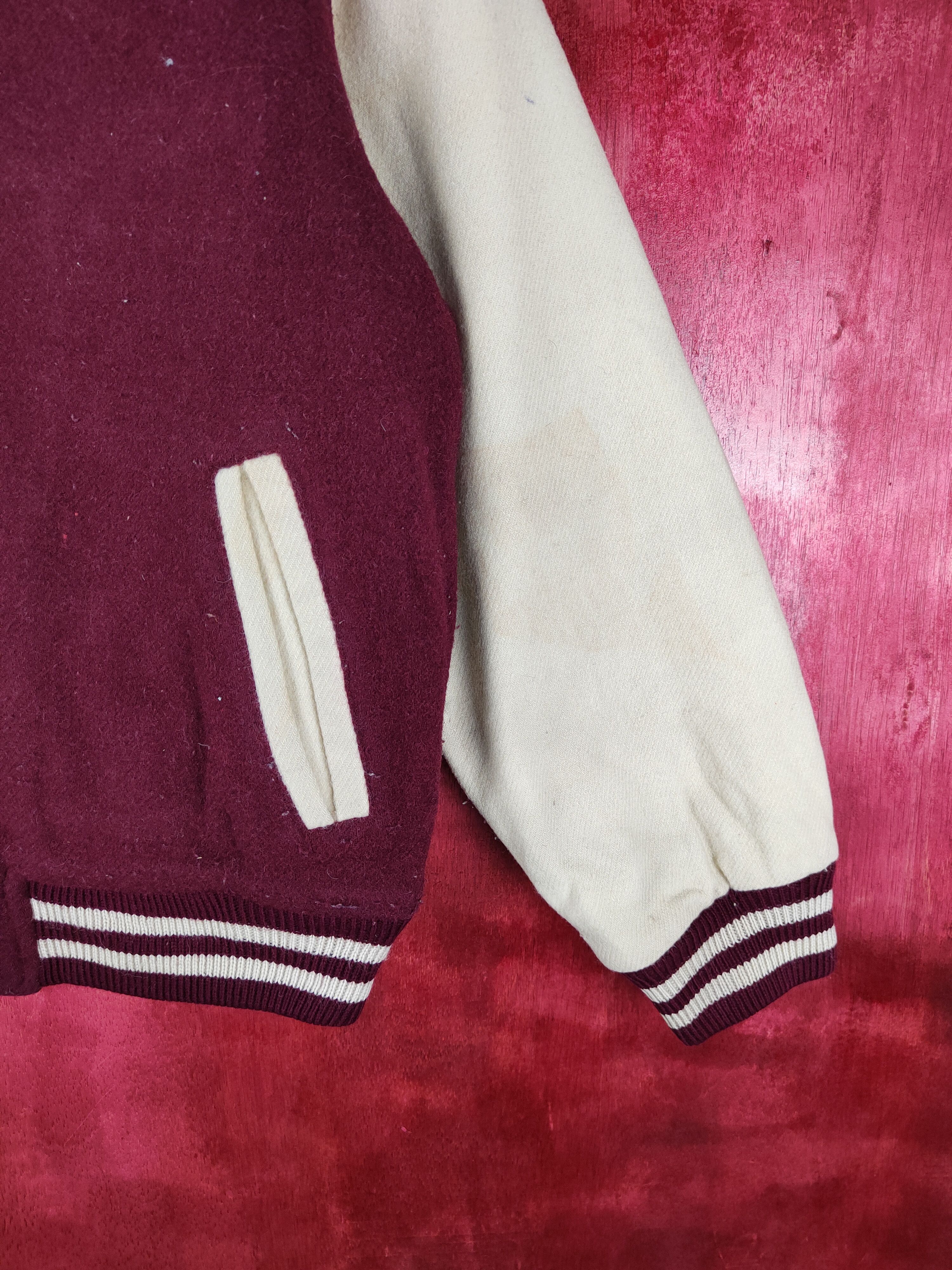 Japanese Brand Campux Maroon plain Sweater varsity #4297 Size US S / EU 44-46 / 1 - 4 Thumbnail
