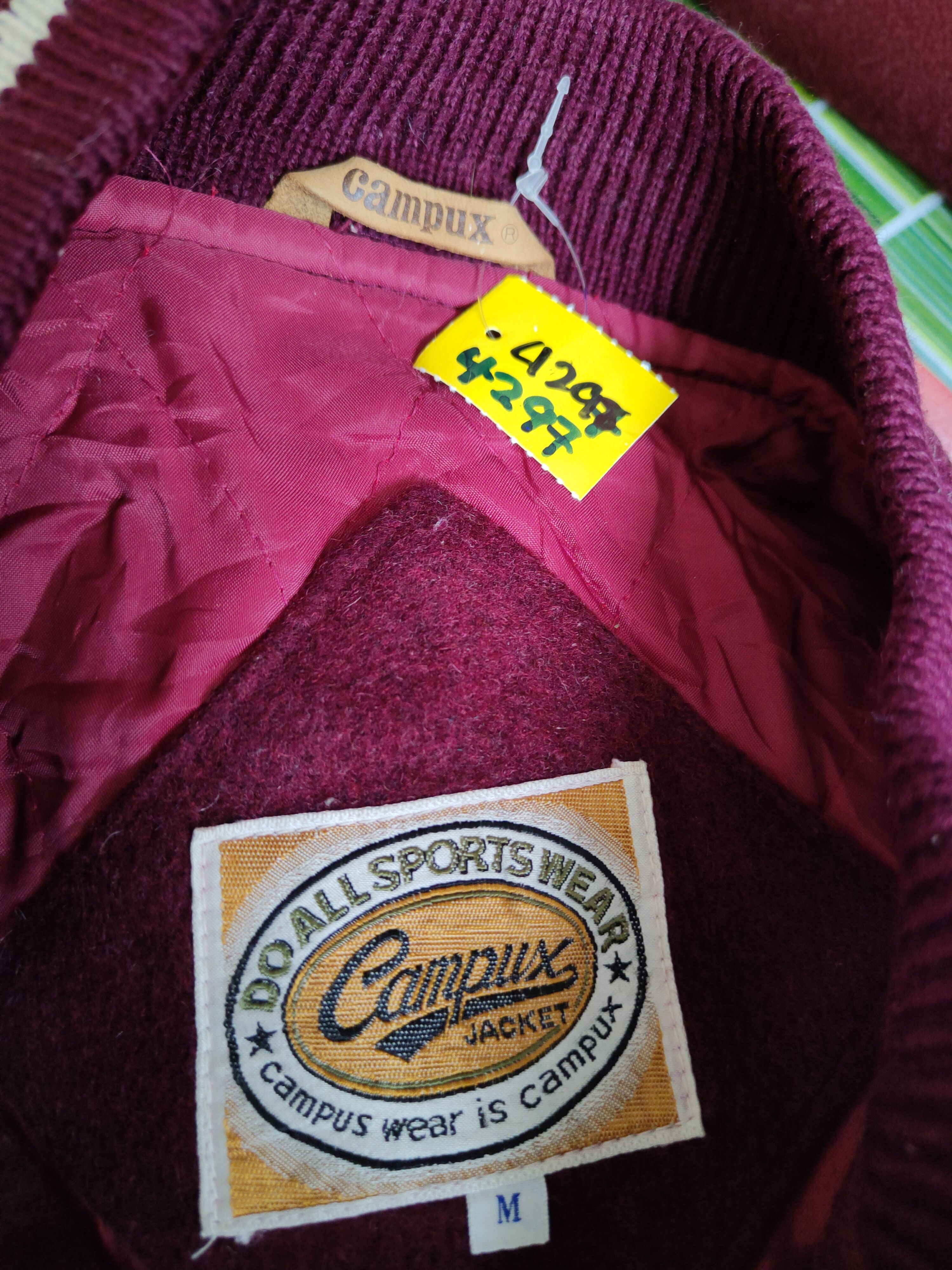 Japanese Brand Campux Maroon plain Sweater varsity #4297 Size US S / EU 44-46 / 1 - 11 Thumbnail