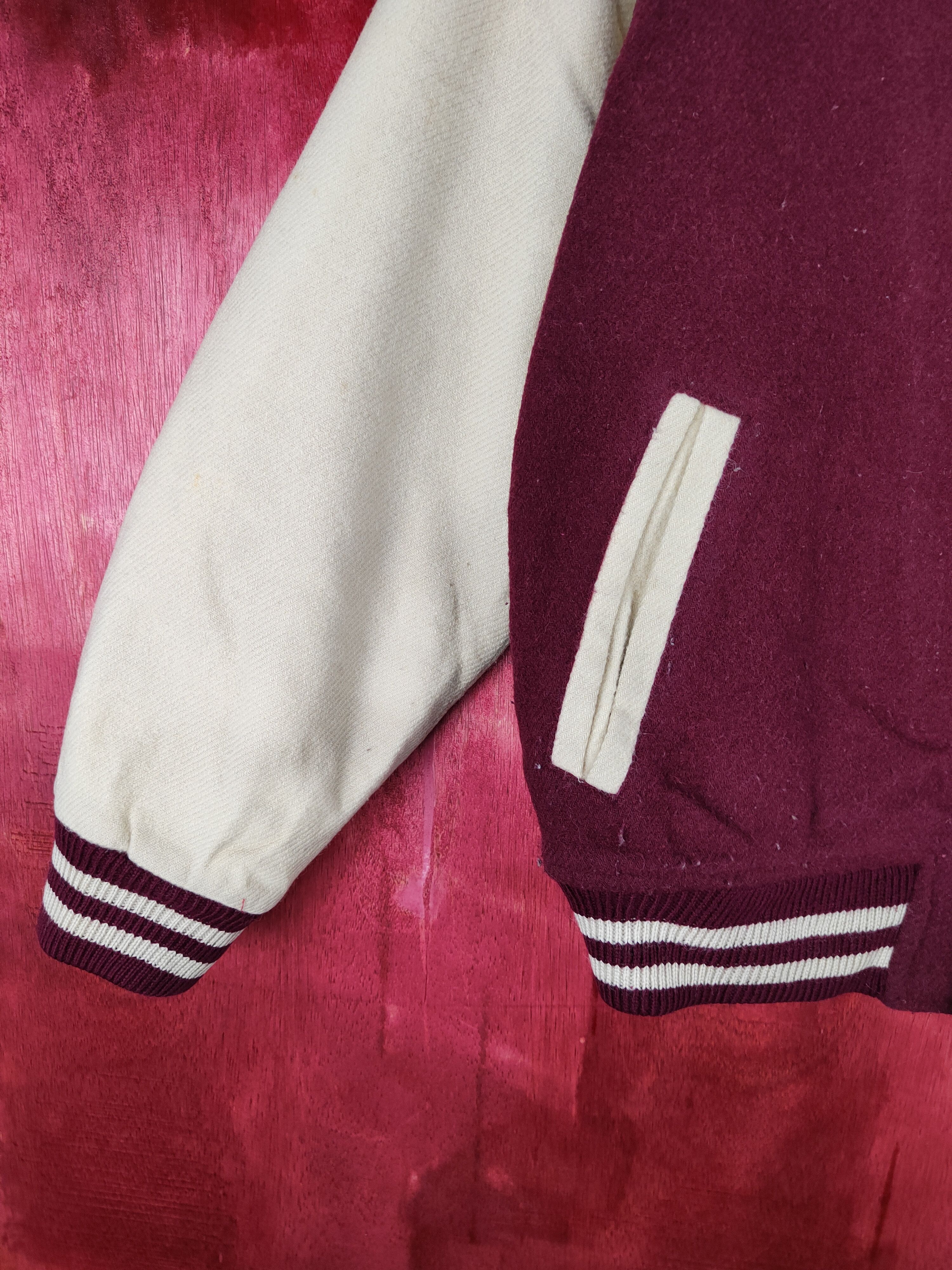 Japanese Brand Campux Maroon plain Sweater varsity #4297 Size US S / EU 44-46 / 1 - 3 Thumbnail