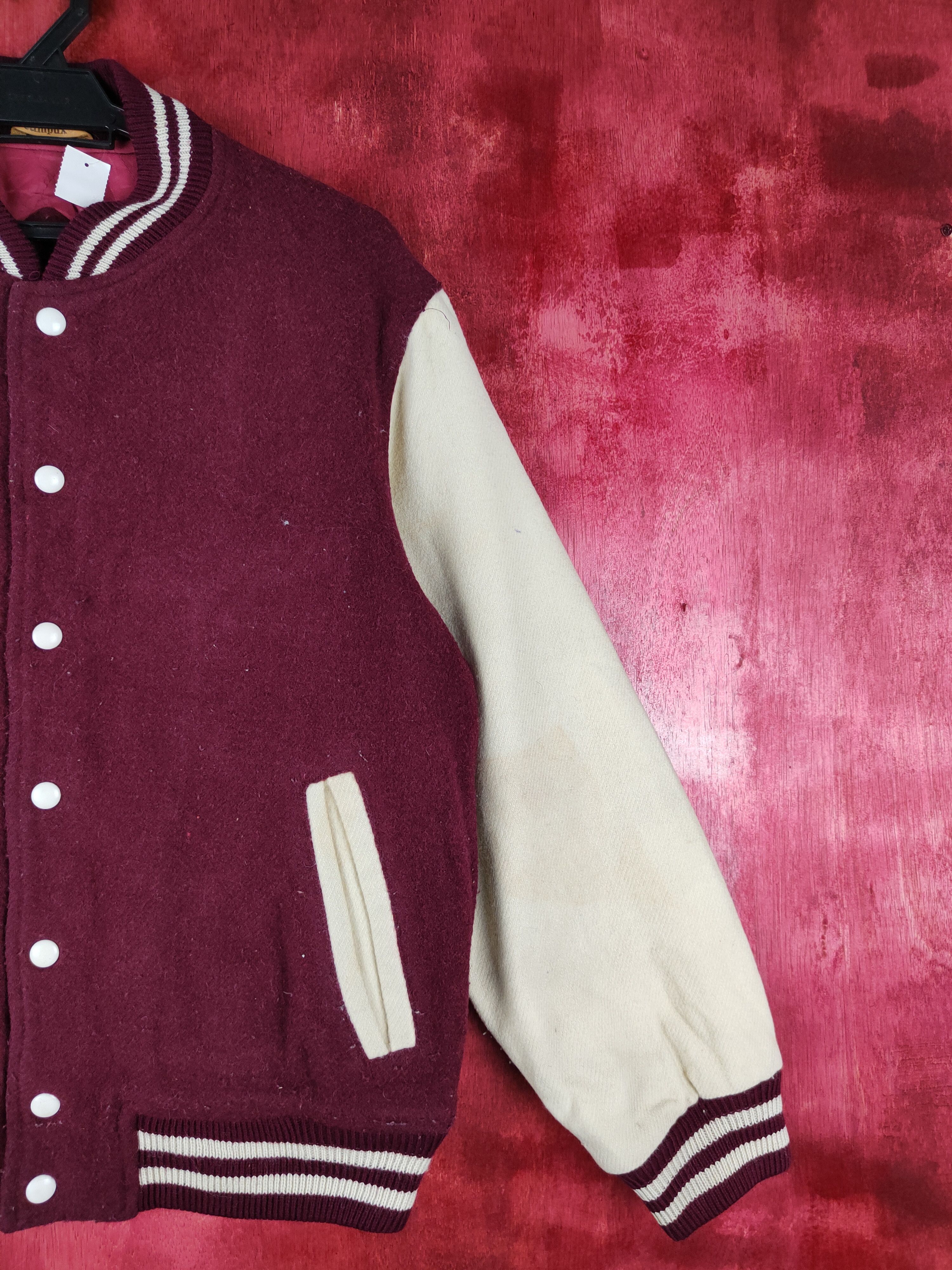 Japanese Brand Campux Maroon plain Sweater varsity #4297 Size US S / EU 44-46 / 1 - 6 Thumbnail
