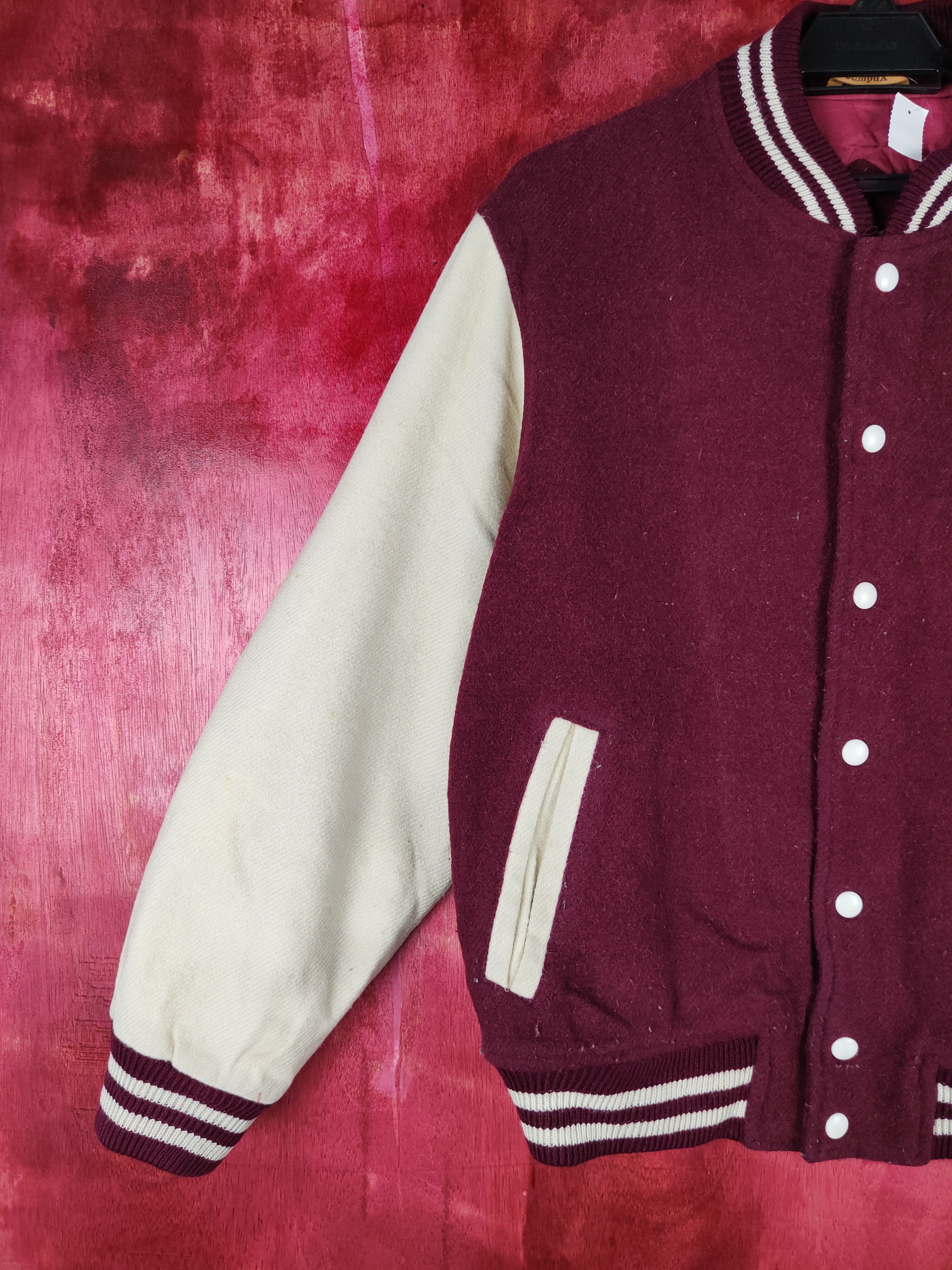 Japanese Brand Campux Maroon plain Sweater varsity #4297 Size US S / EU 44-46 / 1 - 5 Thumbnail