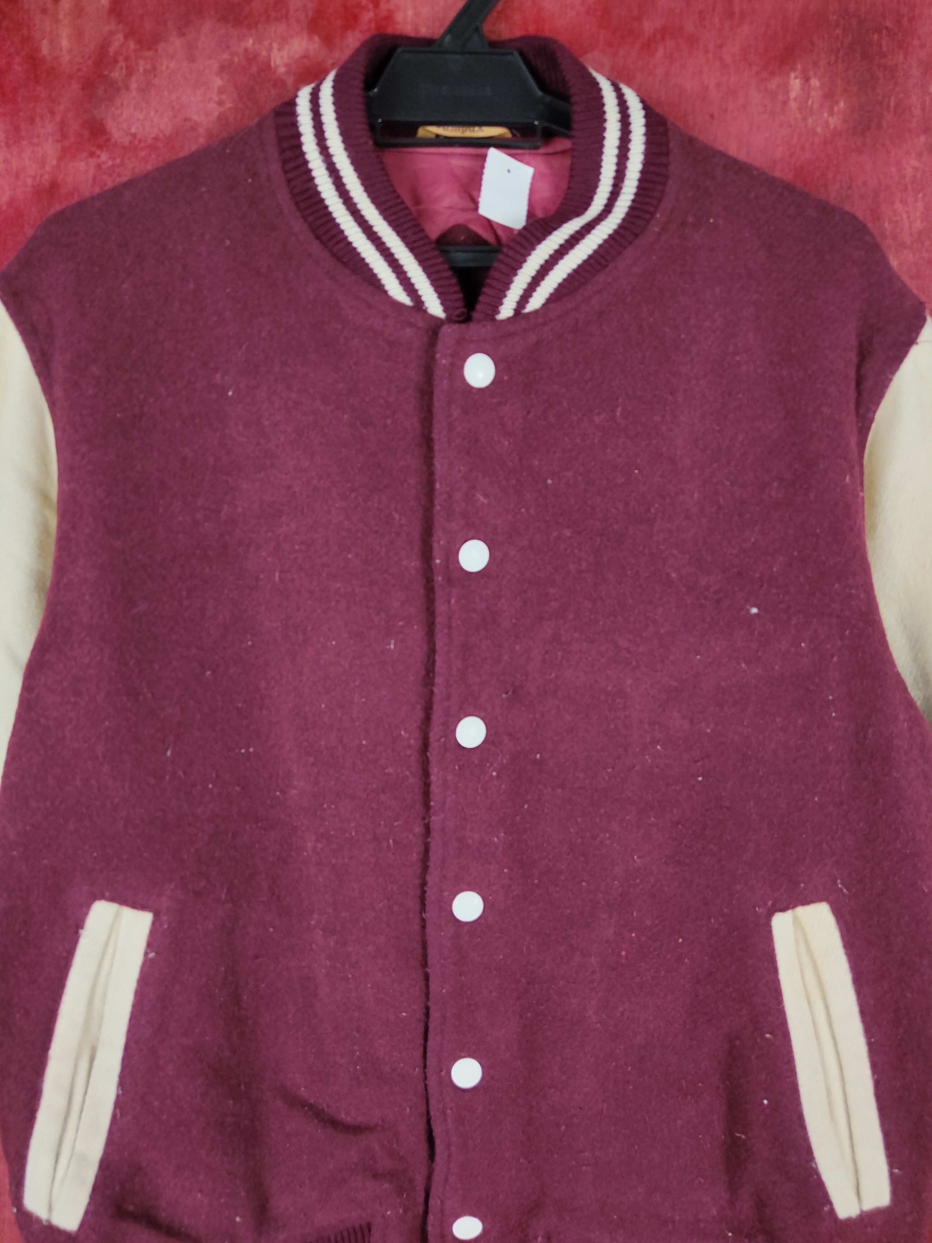 Japanese Brand Campux Maroon plain Sweater varsity #4297 Size US S / EU 44-46 / 1 - 2 Thumbnail