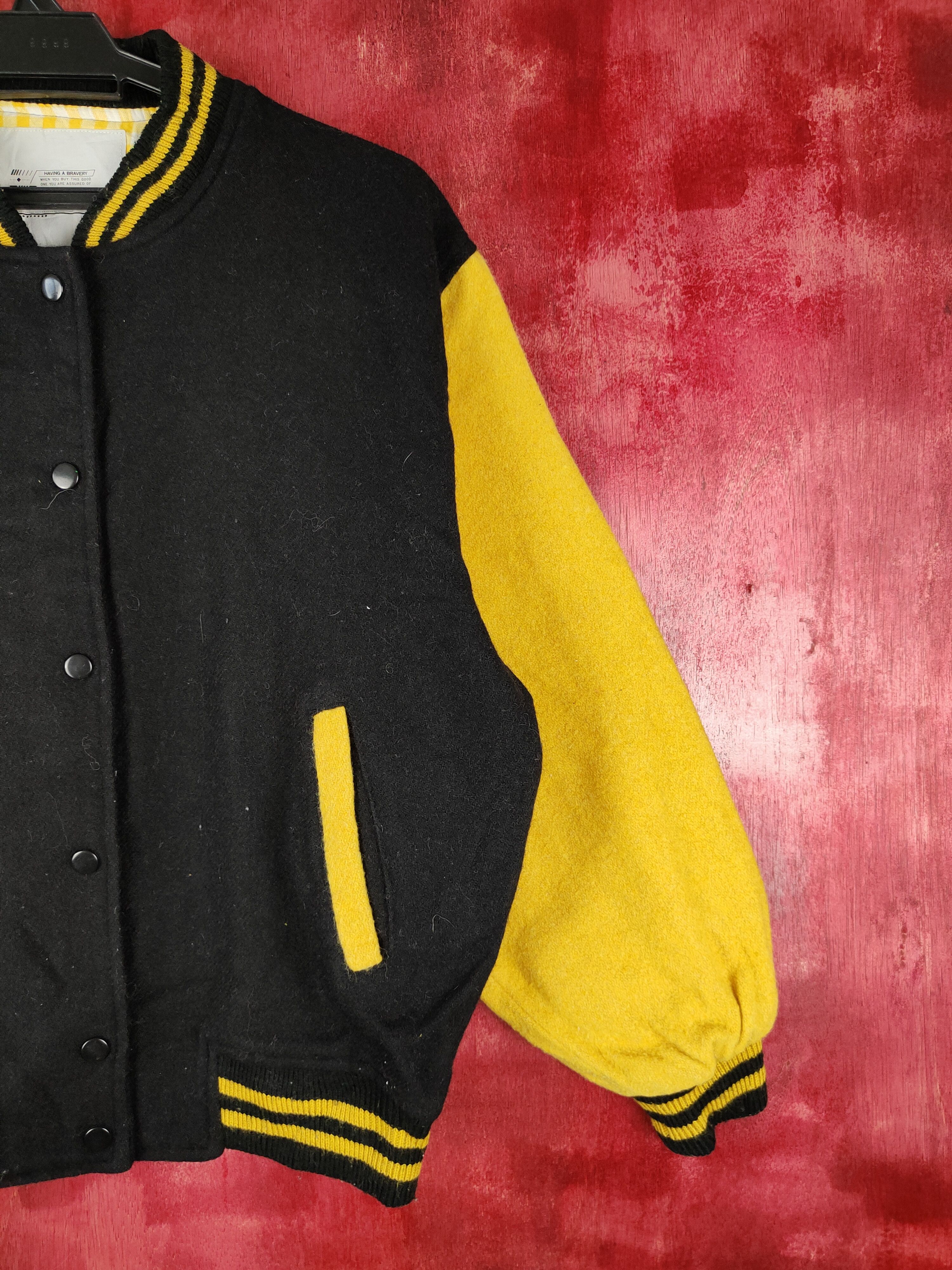Japanese Brand Words Worth Black/Yellow plain Sweater varsity #4300 Size US S / EU 44-46 / 1 - 5 Thumbnail
