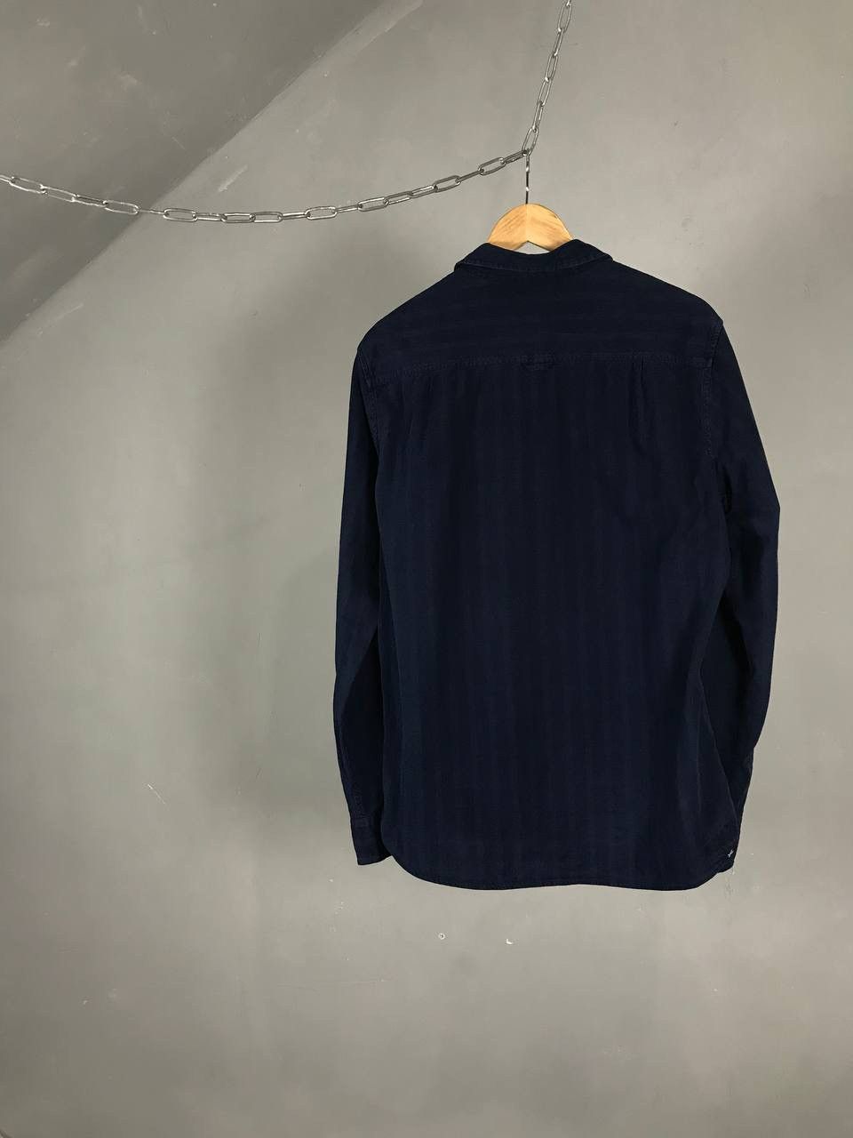 DENHAM Denham streetwear navy blue stripes shirt Size US L / EU 52-54 / 3 - 6 Thumbnail