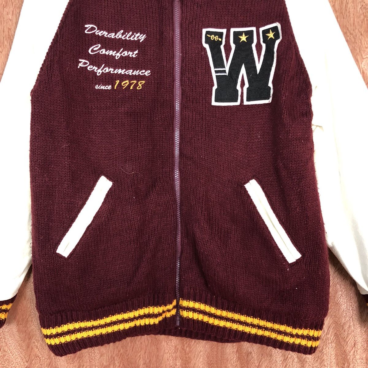 Japanese Brand DLL Generate Maroon Varstiy Jacket #1672 Size US M / EU 48-50 / 2 - 8 Thumbnail
