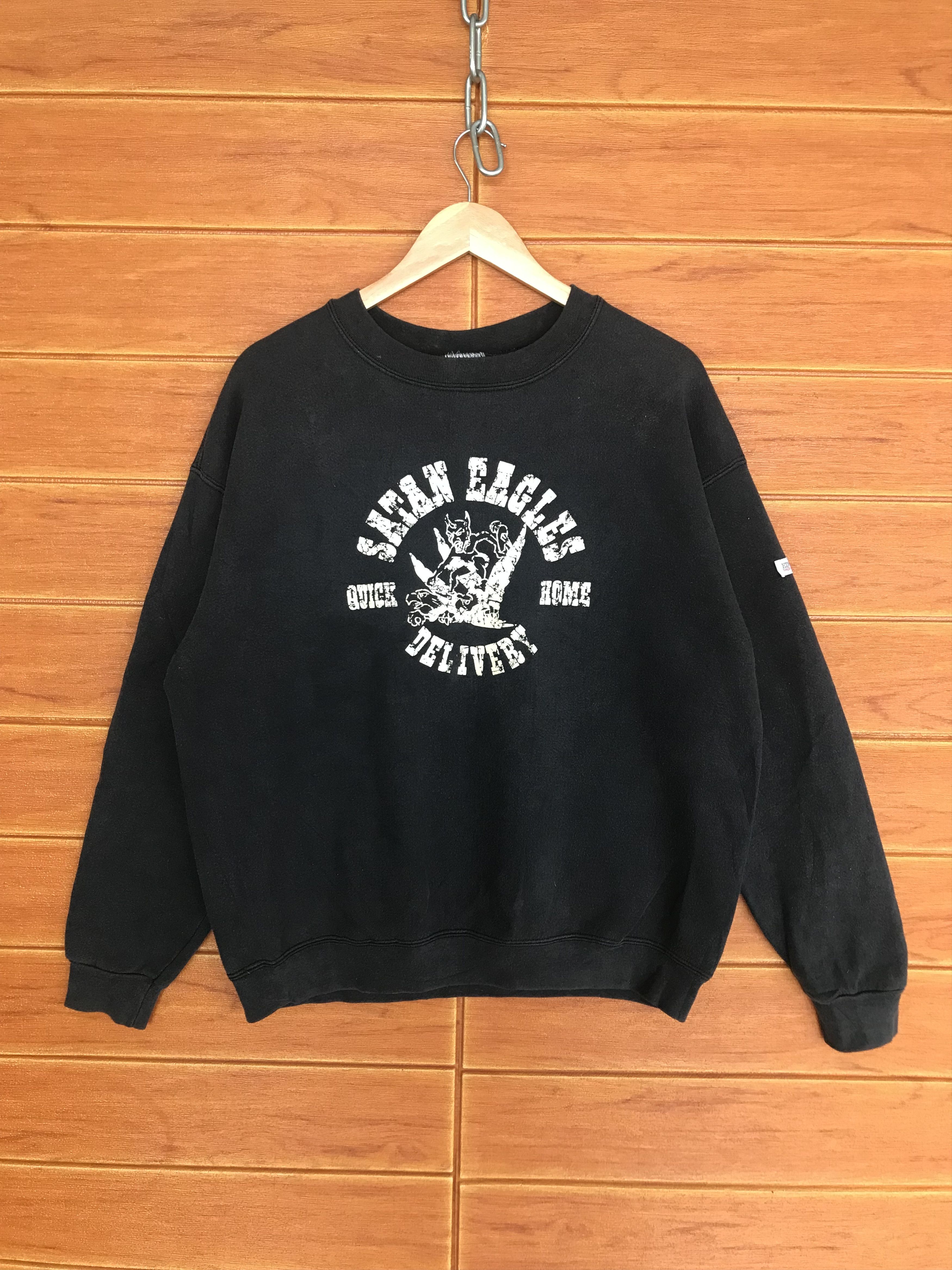 Edwin 90s EDWIN Satan Eagles Delivery Quick Home Sweatshirt Size US XL / EU 56 / 4 - 2 Thumbnail