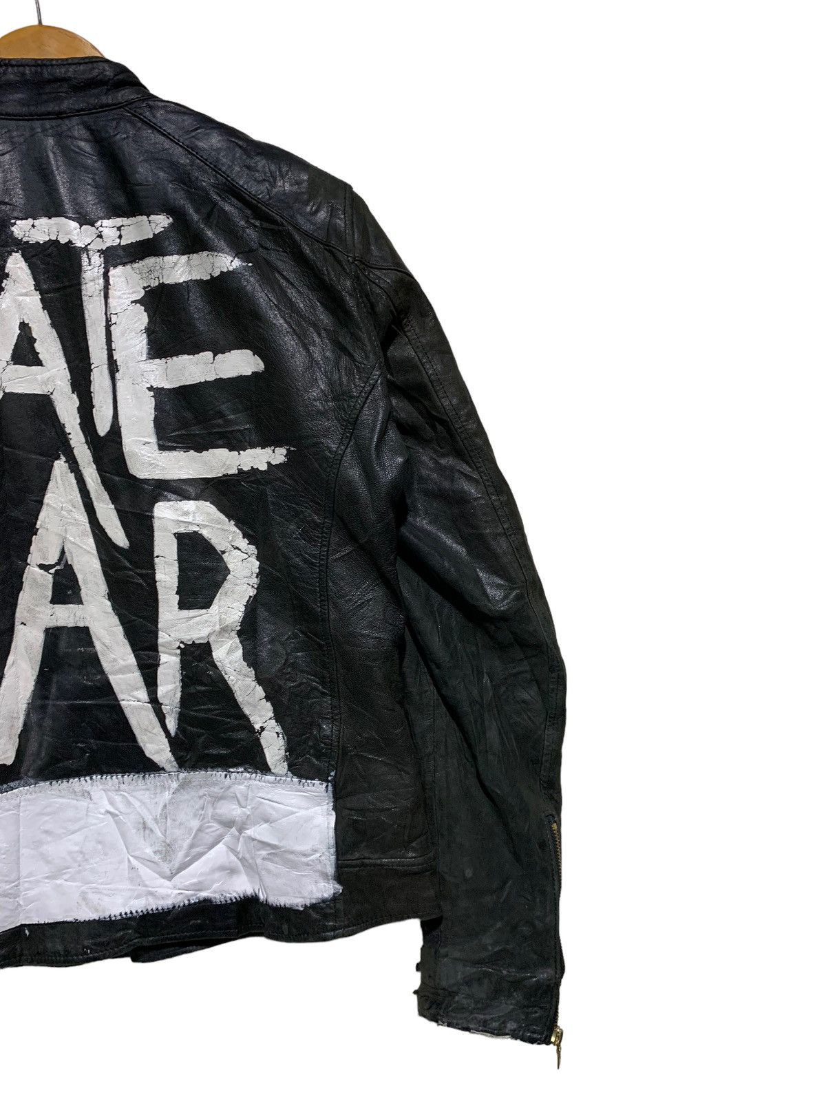 Hysteric Glamour 🔥HYSTERIC GLAMOUR HATE N WAR LEATHER JACKETS Size US M / EU 48-50 / 2 - 4 Thumbnail