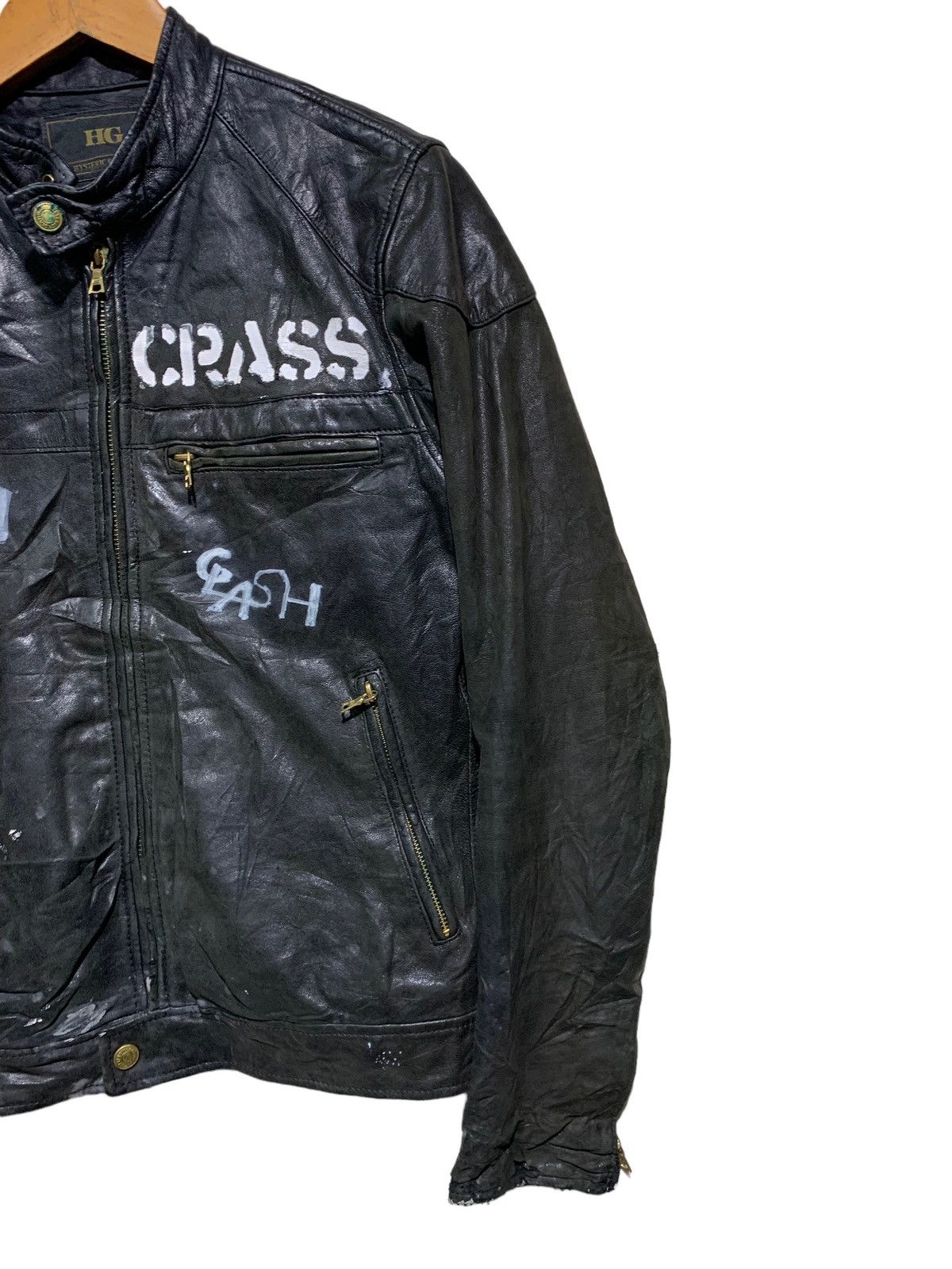 Hysteric Glamour 🔥HYSTERIC GLAMOUR HATE N WAR LEATHER JACKETS Size US M / EU 48-50 / 2 - 6 Thumbnail