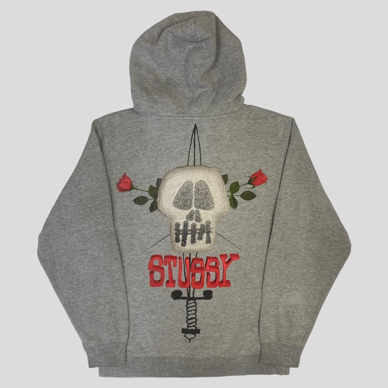 Stussy skull sale hoodie