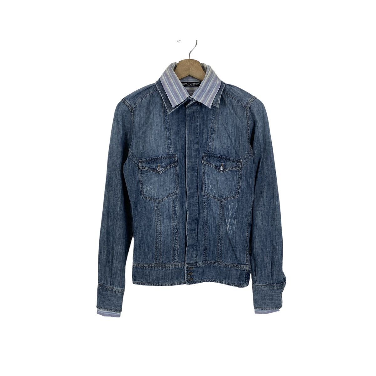 image of Dolce Gabbana x Italian Designers Dolce And Gabanna Size 37 Layered Jeans Jacket in Blue Denim, Wom