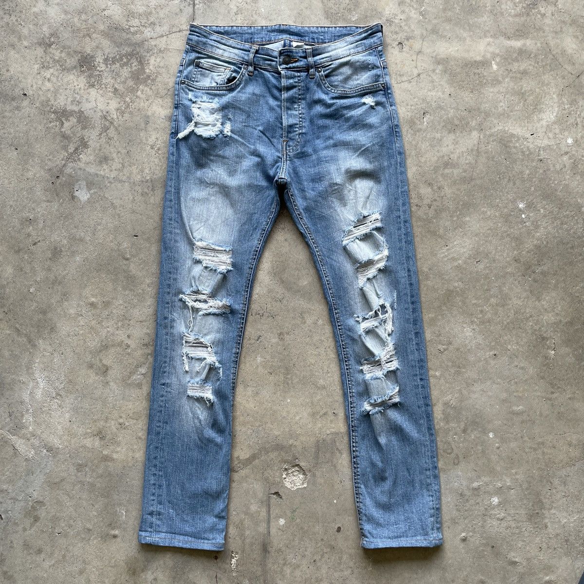 Japanese Brand Vintage Divided Jeans 29x27.5 Divided Skinny Denim Pants Size US 29 - 1 Thumbnail