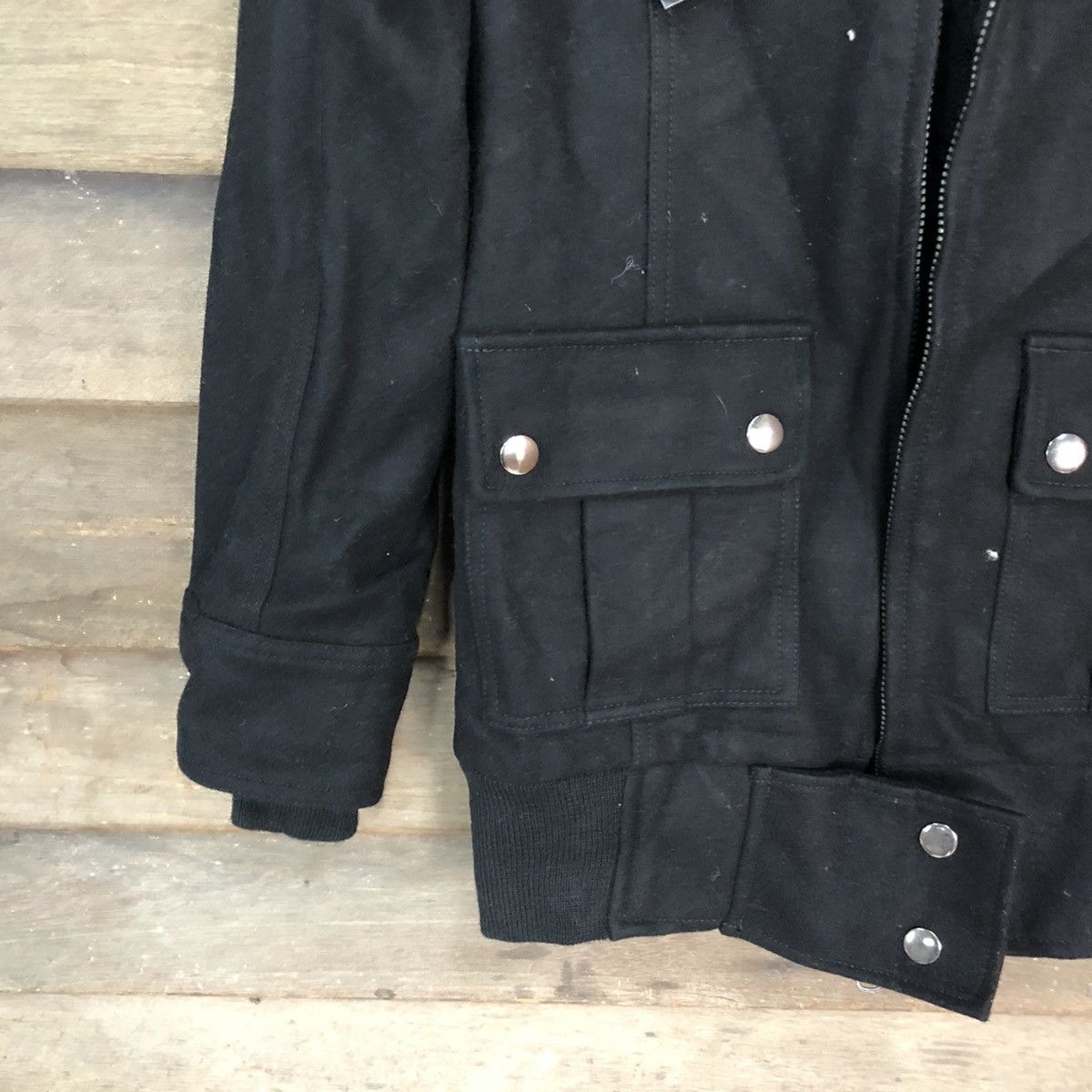 Japanese Brand Igni japan multi pocket Black Varsity Jacket #4718 Size M / US 6-8 / IT 42-44 - 4 Thumbnail