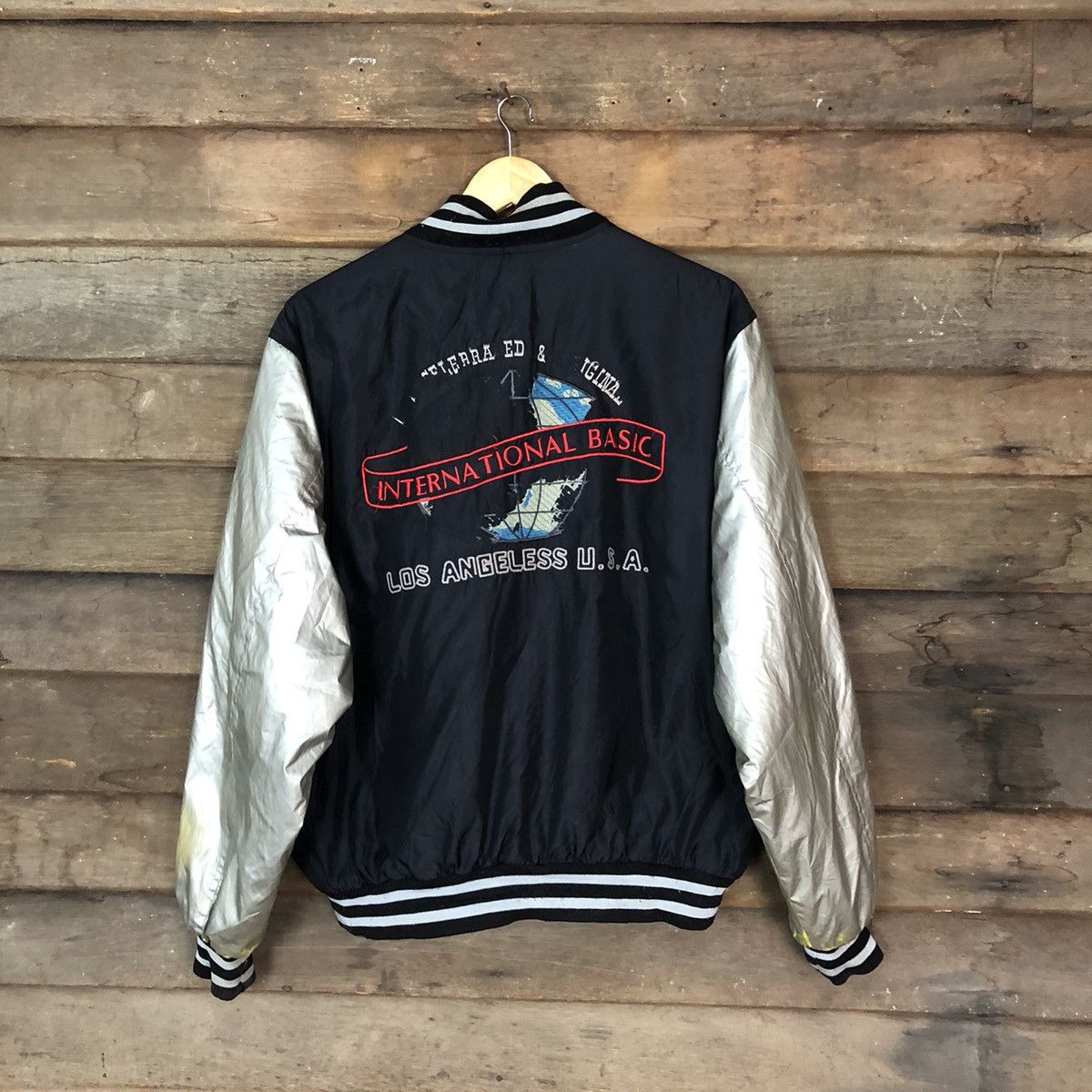 Japanese Brand × Vintage BM International vintage Black varsity Bombers Jacket #7116 Size US L / EU 52-54 / 3 - 1 Thumbnail