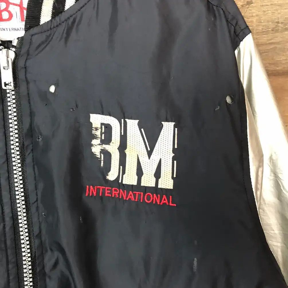 Japanese Brand × Vintage BM International vintage Black varsity Bombers Jacket #7116 Size US L / EU 52-54 / 3 - 5 Thumbnail