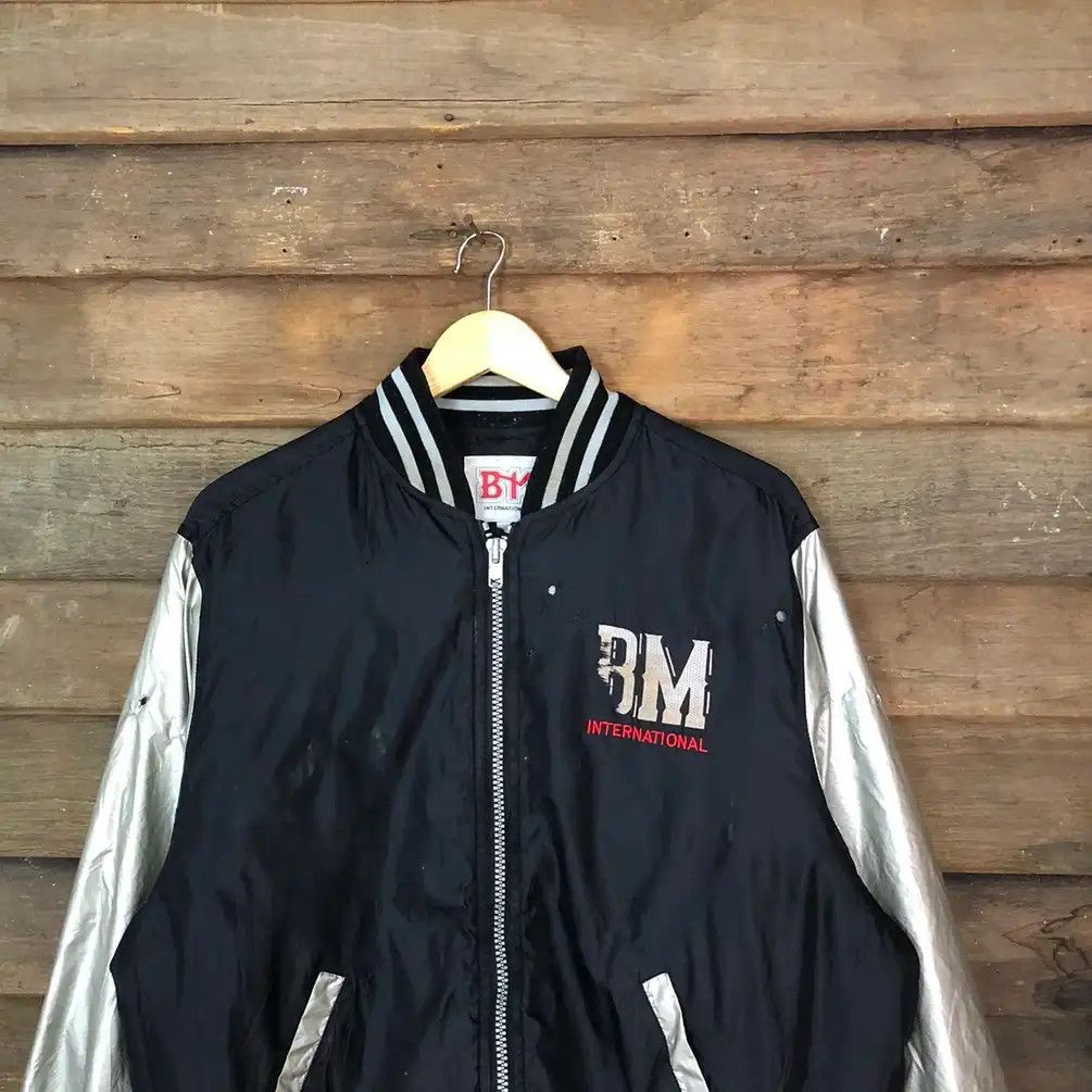 Japanese Brand × Vintage BM International vintage Black varsity Bombers Jacket #7116 Size US L / EU 52-54 / 3 - 9 Thumbnail