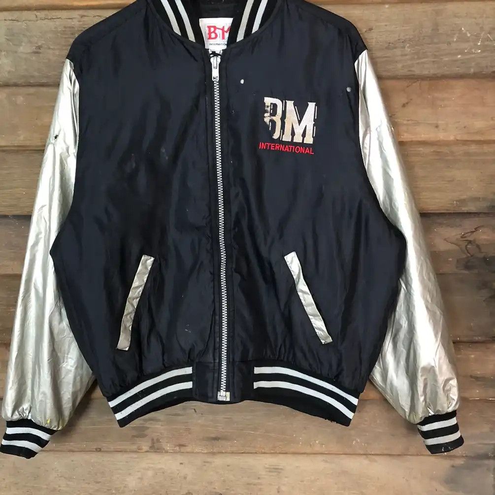 Japanese Brand × Vintage BM International vintage Black varsity Bombers Jacket #7116 Size US L / EU 52-54 / 3 - 8 Thumbnail