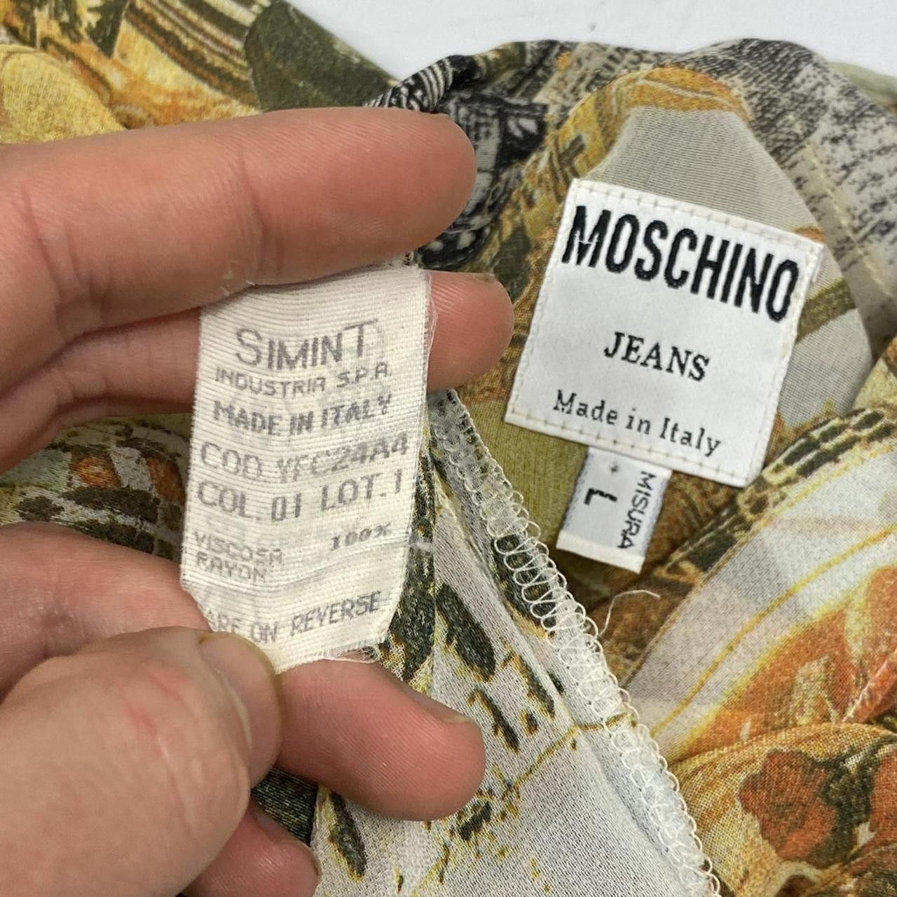 Moschino Moschino Jeans early 90’s Semi-sheer Italy Print Shirt - M Size US M / EU 48-50 / 2 - 4 Thumbnail