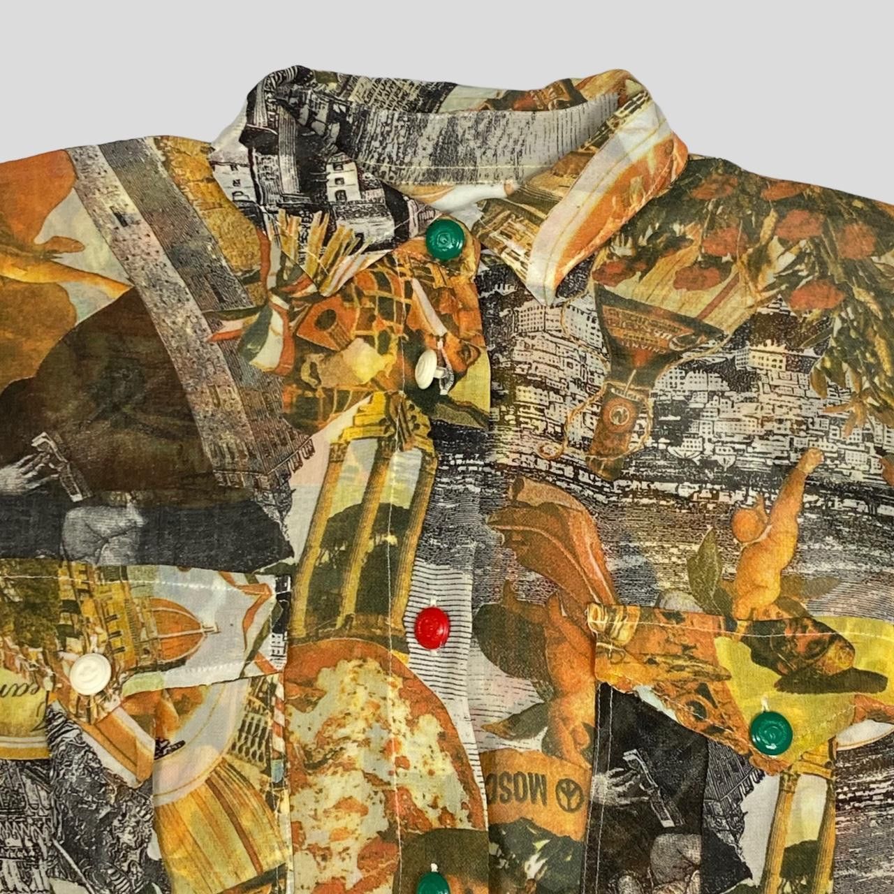 Moschino Moschino Jeans early 90’s Semi-sheer Italy Print Shirt - M Size US M / EU 48-50 / 2 - 3 Thumbnail