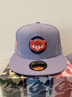 Chicago Cubs Hat Baseball Cap Fitted 7 1/2 Leather Vintage 80s