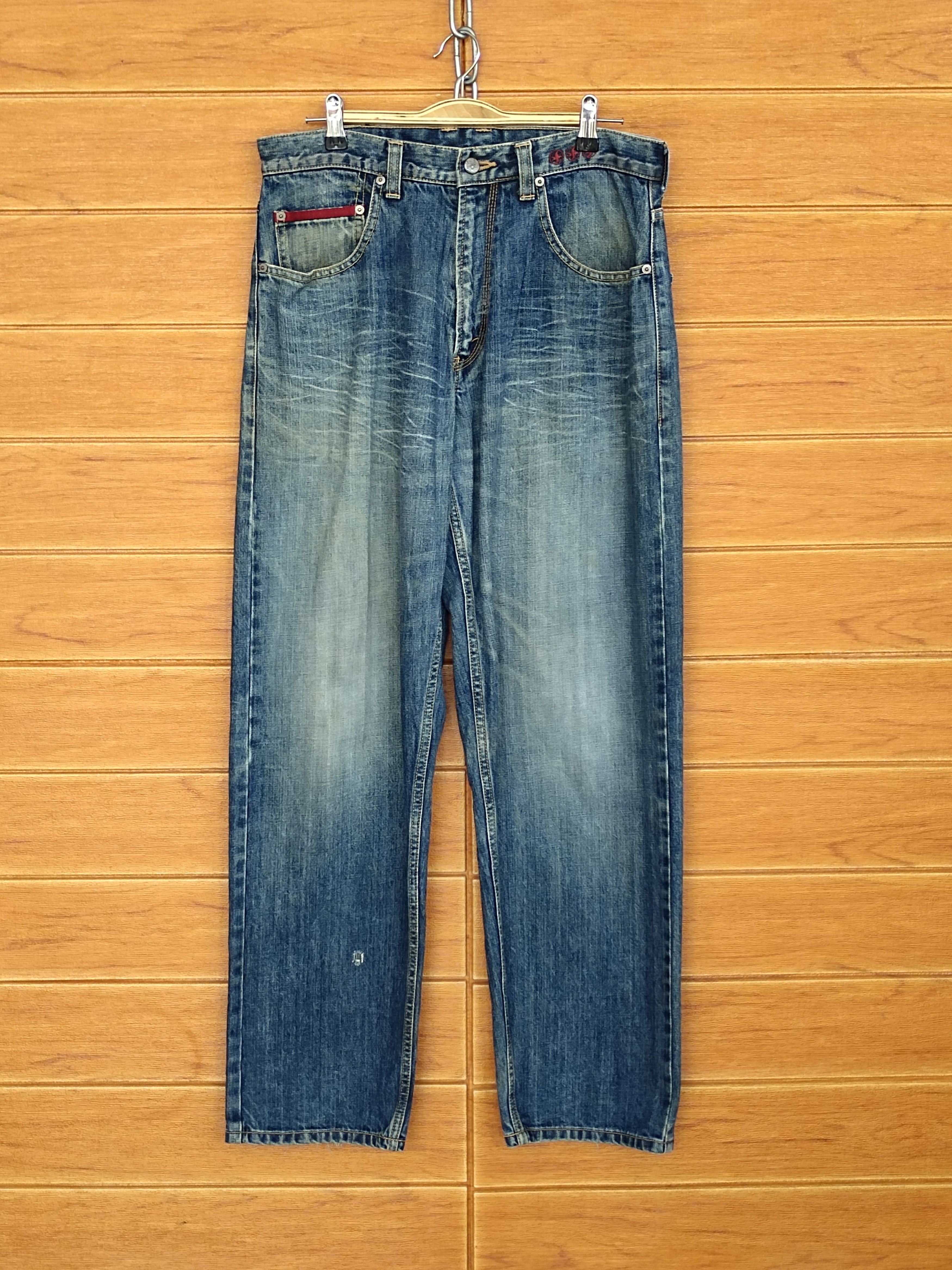 Kapital Japanese Brand KAMAKAZY Clawmark Distress Loose Denim Jeans Size US 32 / EU 48 - 2 Thumbnail
