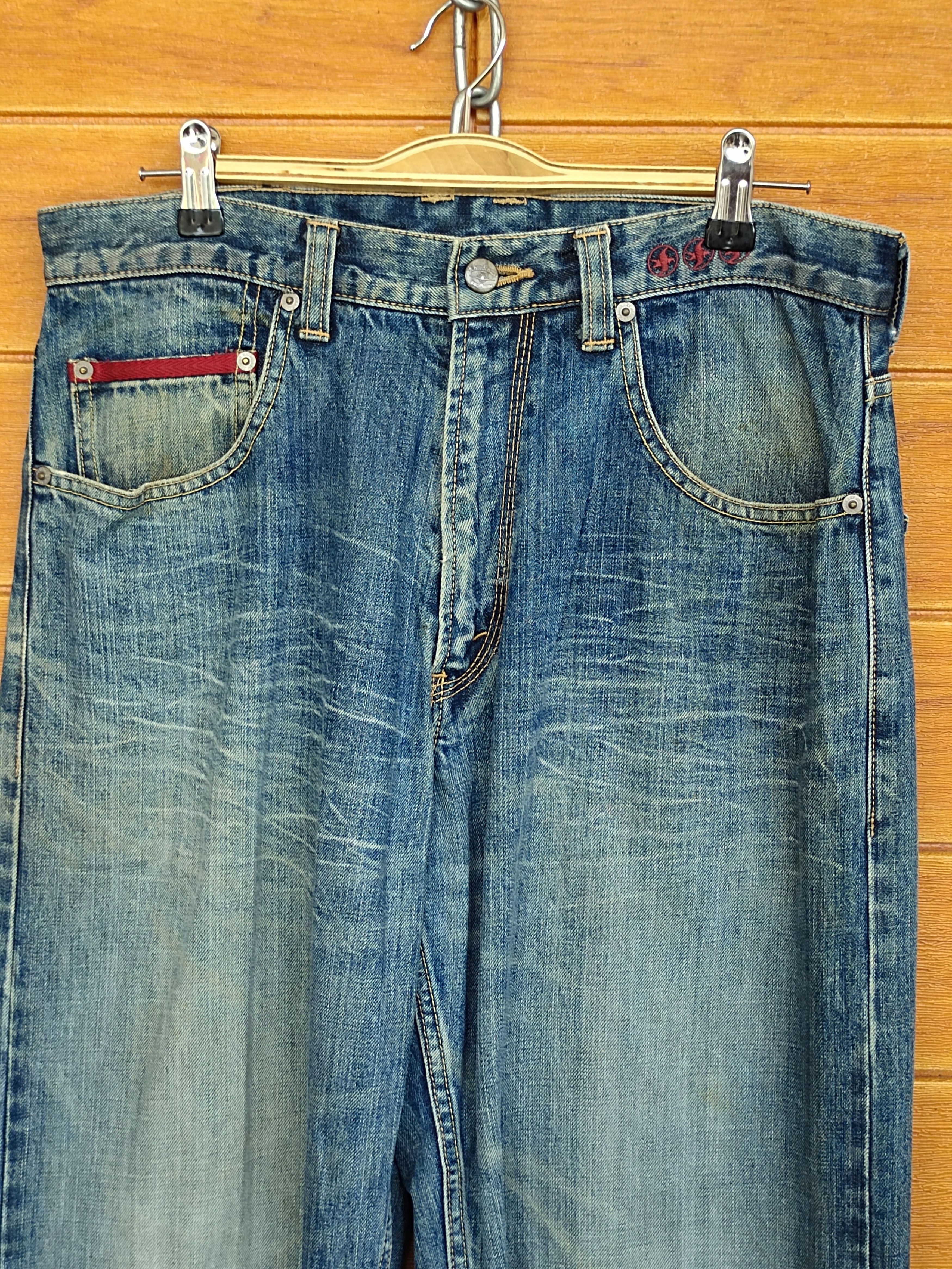Kapital Japanese Brand KAMAKAZY Clawmark Distress Loose Denim Jeans Size US 32 / EU 48 - 3 Thumbnail
