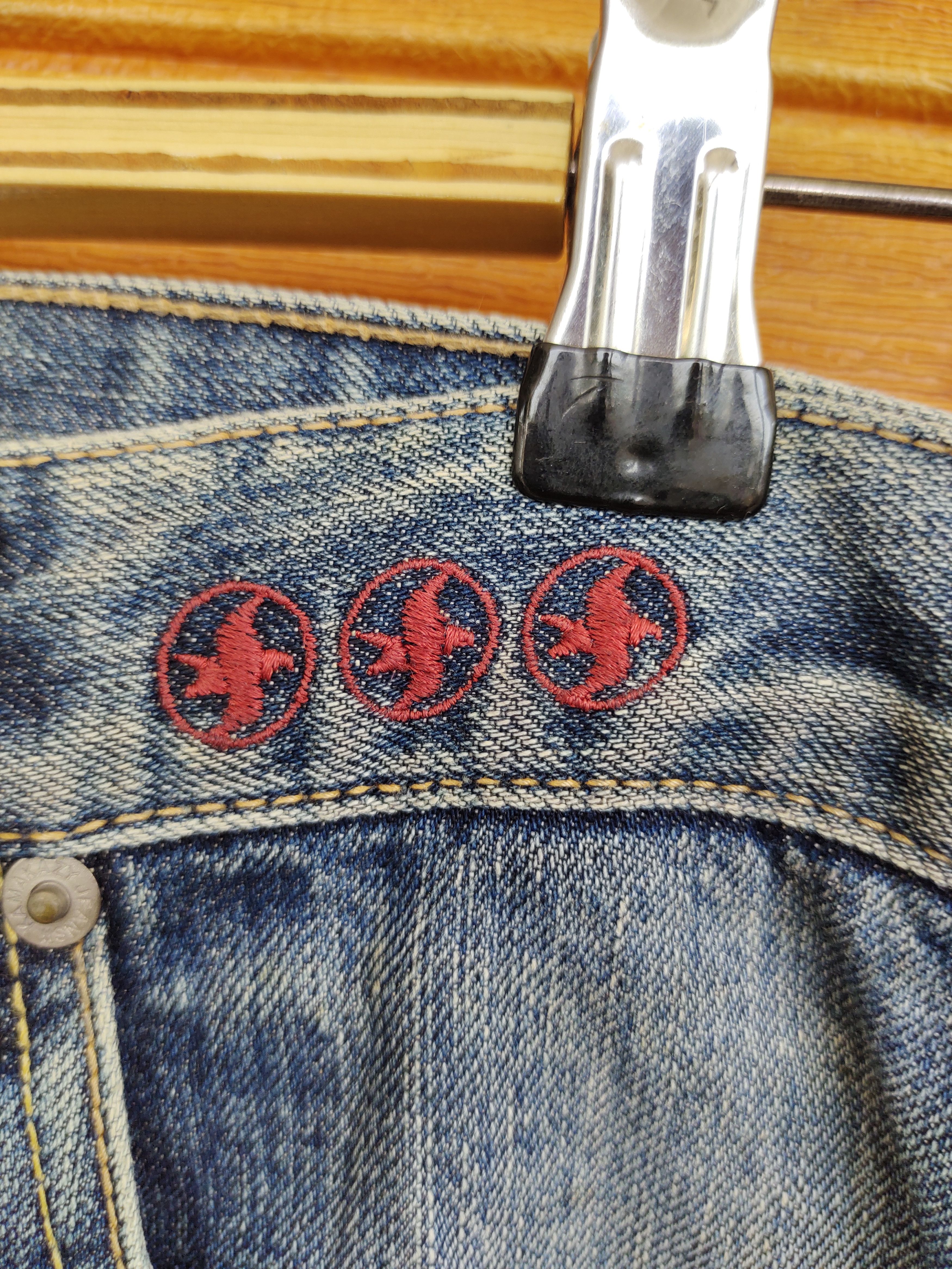 Kapital Japanese Brand KAMAKAZY Clawmark Distress Loose Denim Jeans Size US 32 / EU 48 - 4 Thumbnail